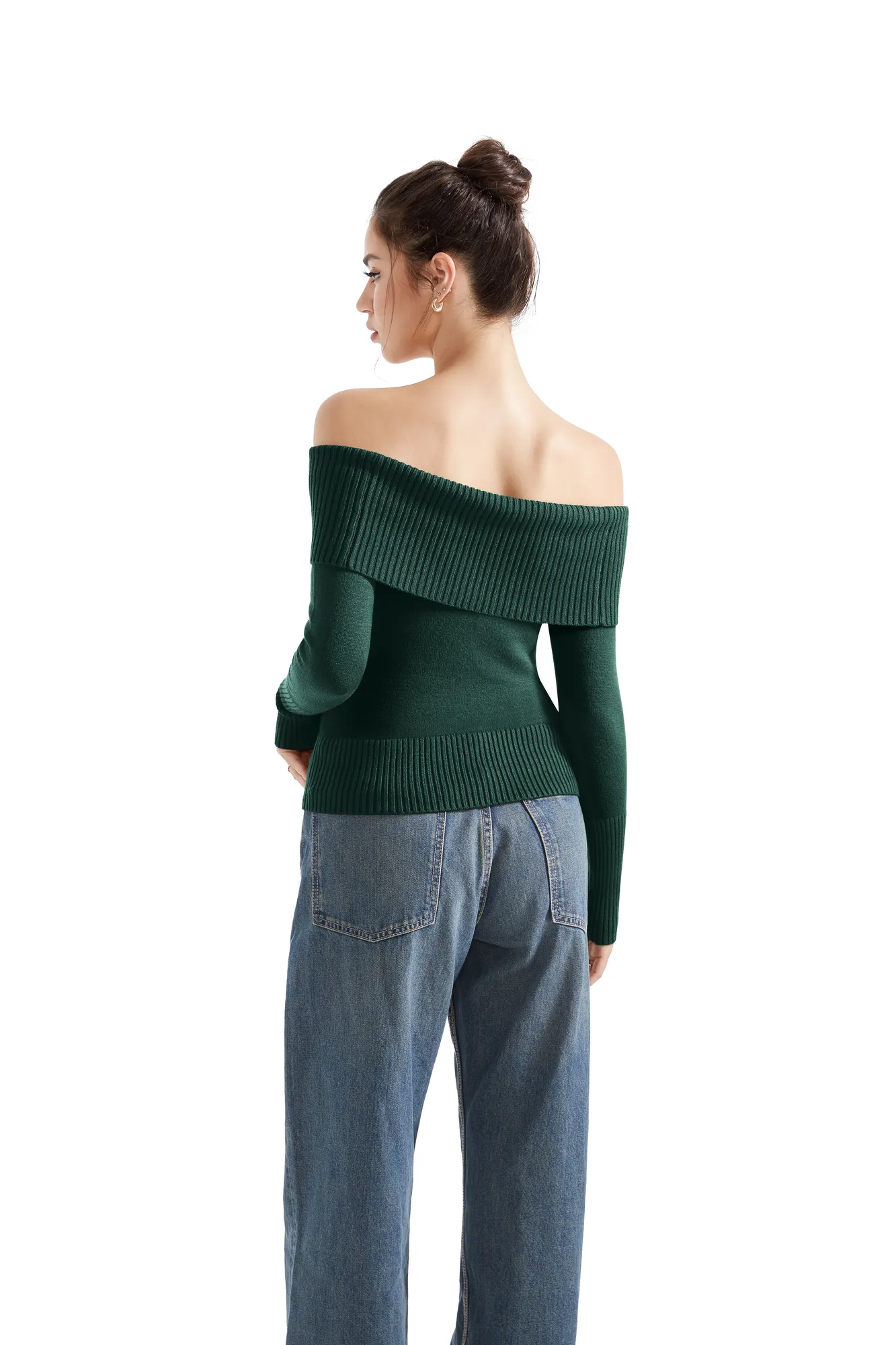 Ribbed Off Shoulder Shirt - Long Sleeve - Image 34