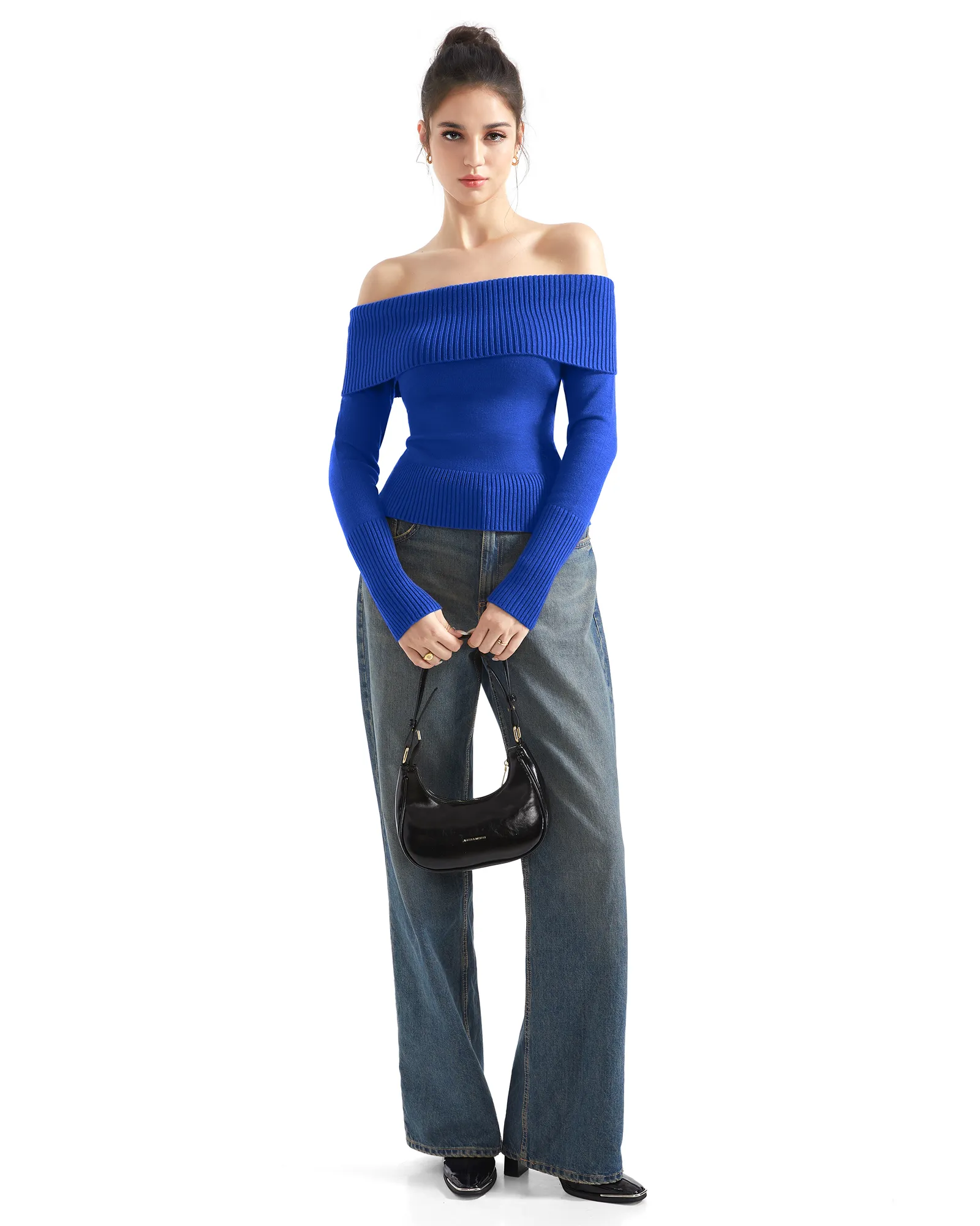 Ribbed Off Shoulder Shirt - Long Sleeve - Image 50