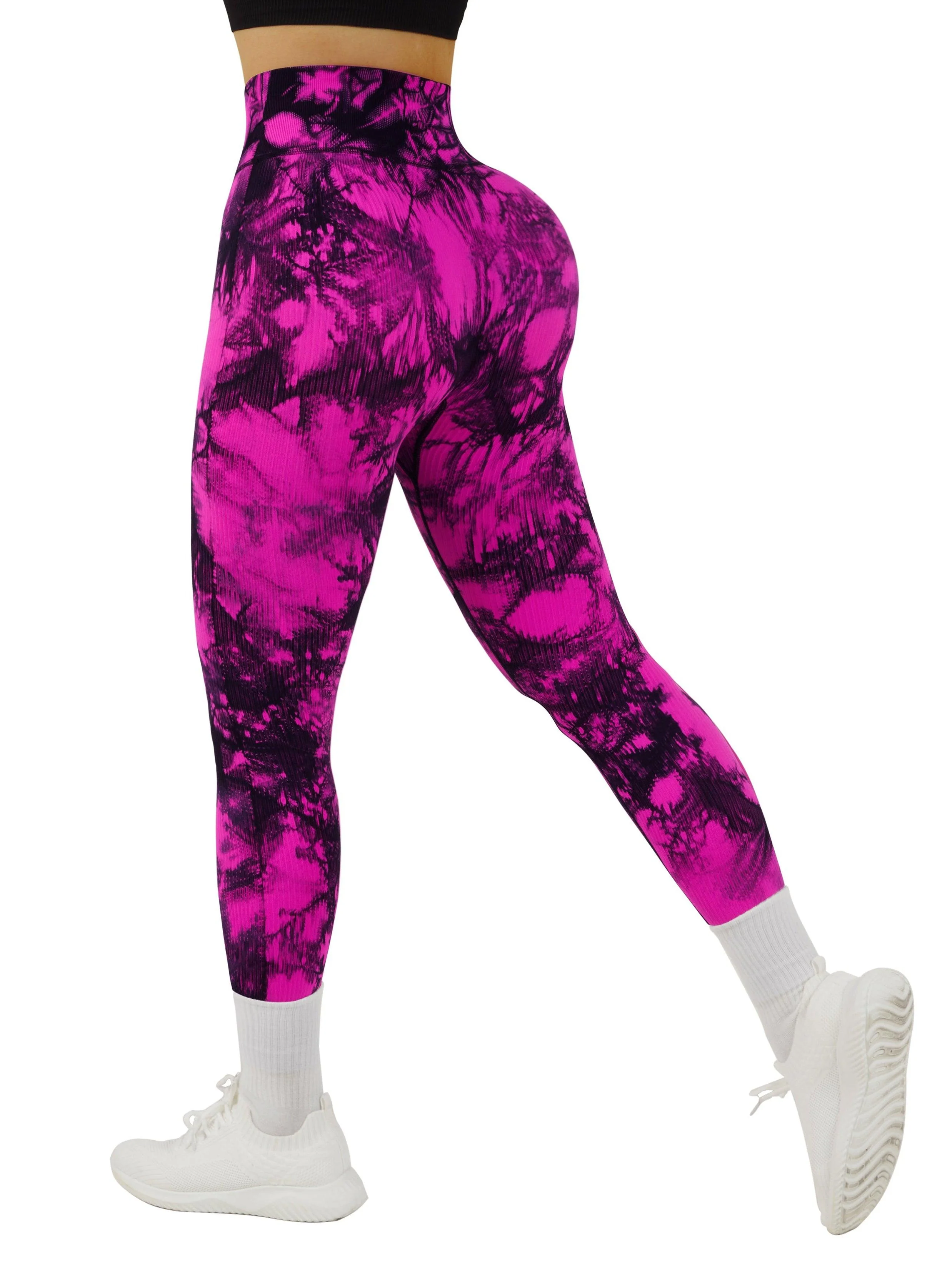 Ribbed Printed Seamless Leggings - Image 36
