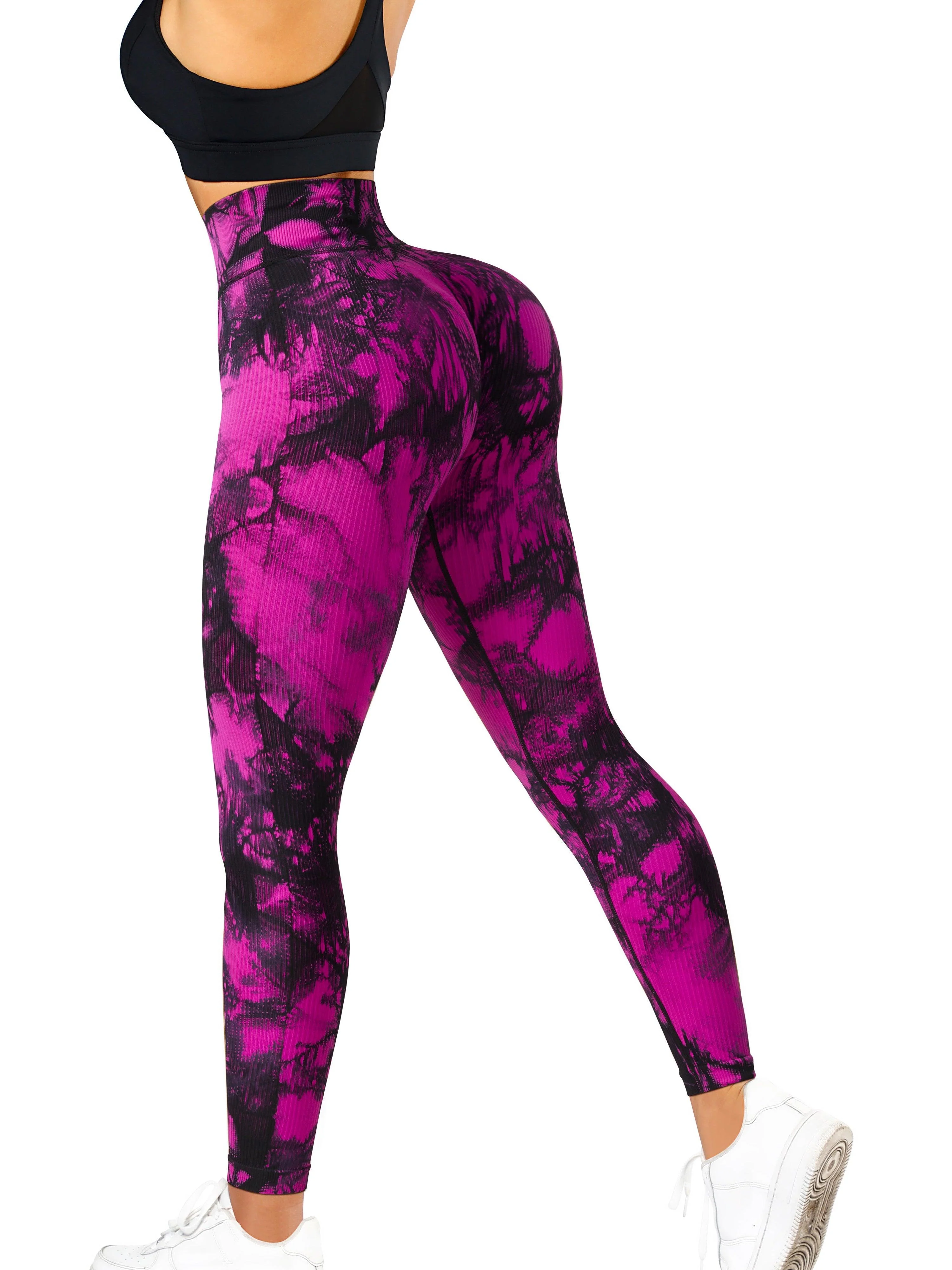 Ribbed Printed Seamless Leggings - Image 39