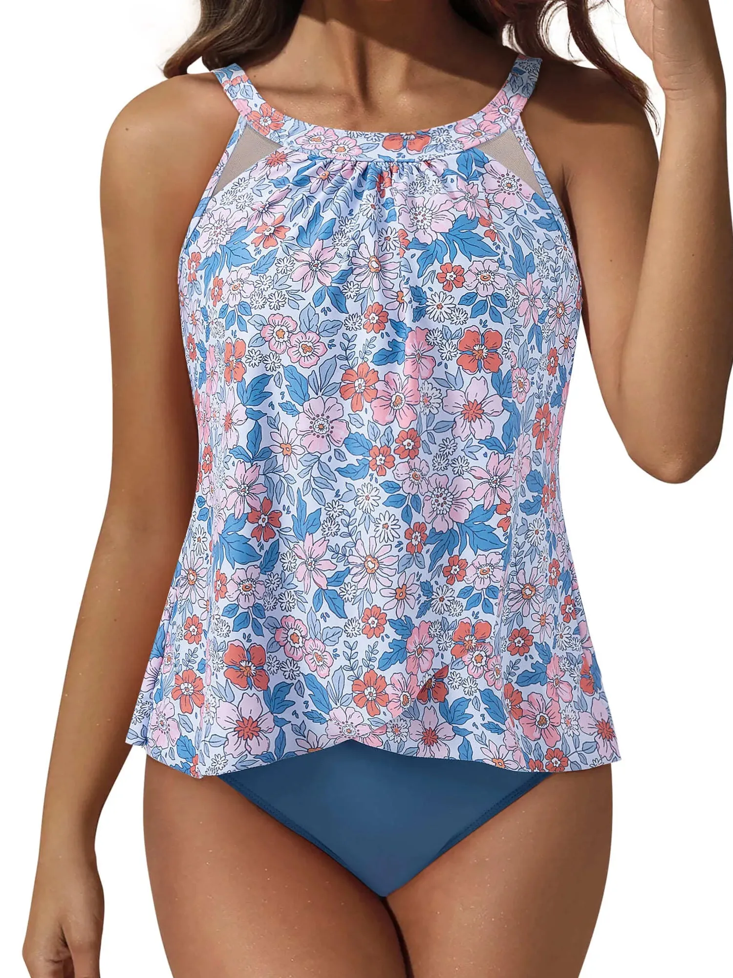 Ruffle Cover Tankini Swimsuit - Image 111