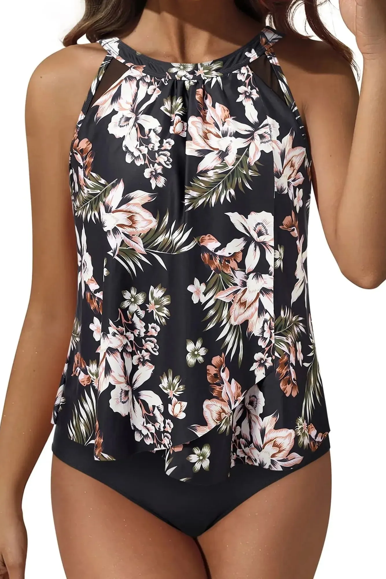 Ruffle Cover Tankini Swimsuit - Image 15