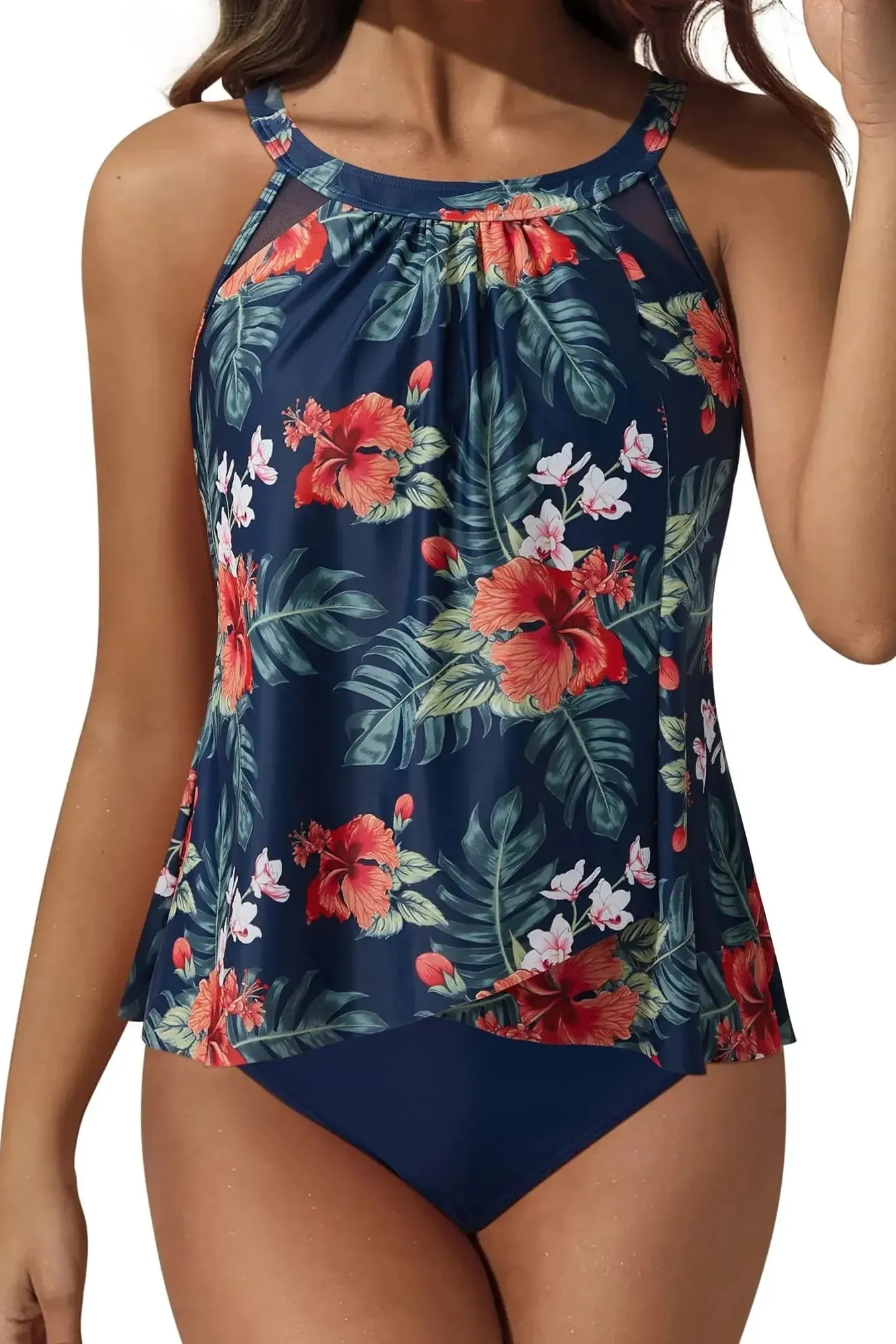 Ruffle Cover Tankini Swimsuit - Image 55
