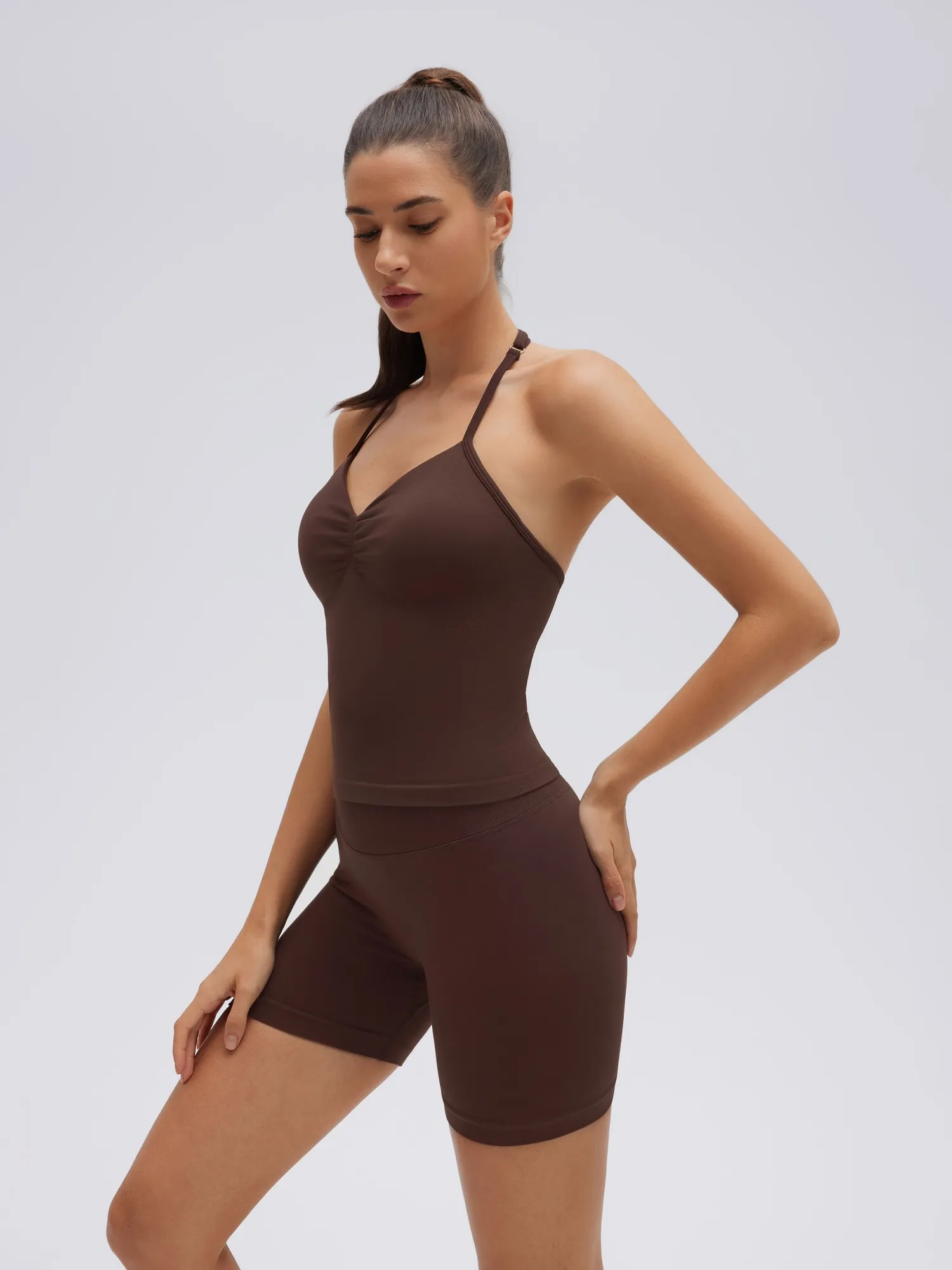 Strappy Halterneck V Neckline  Halter Top - Image 15