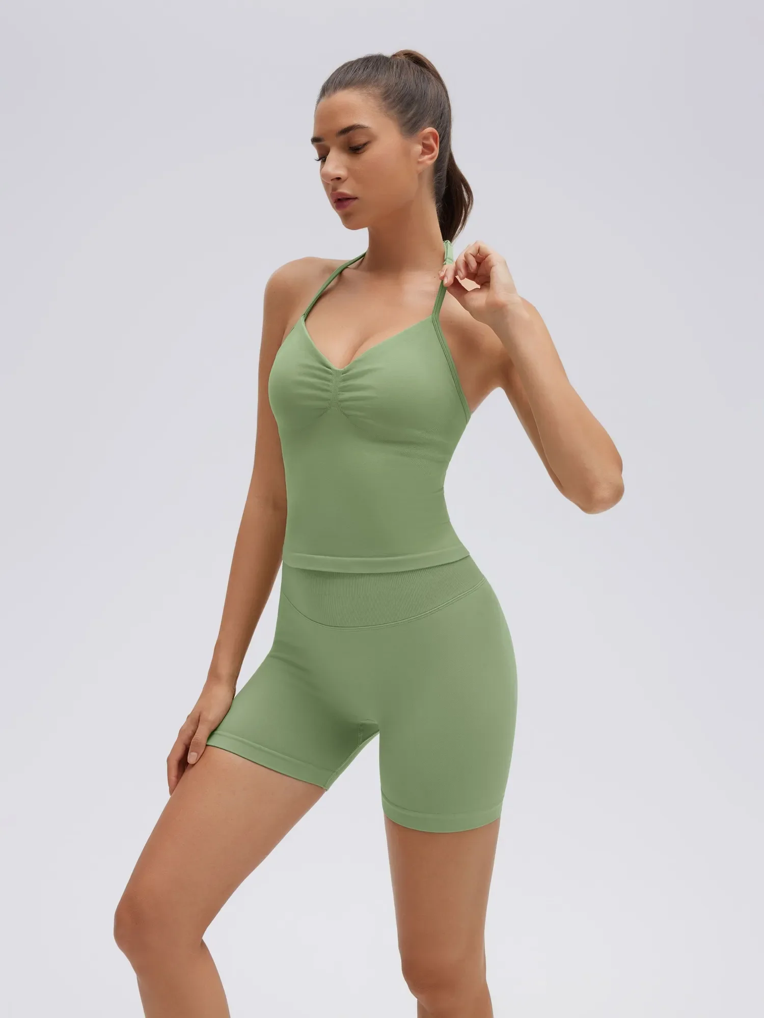 Strappy Halterneck V Neckline  Halter Top - Image 39