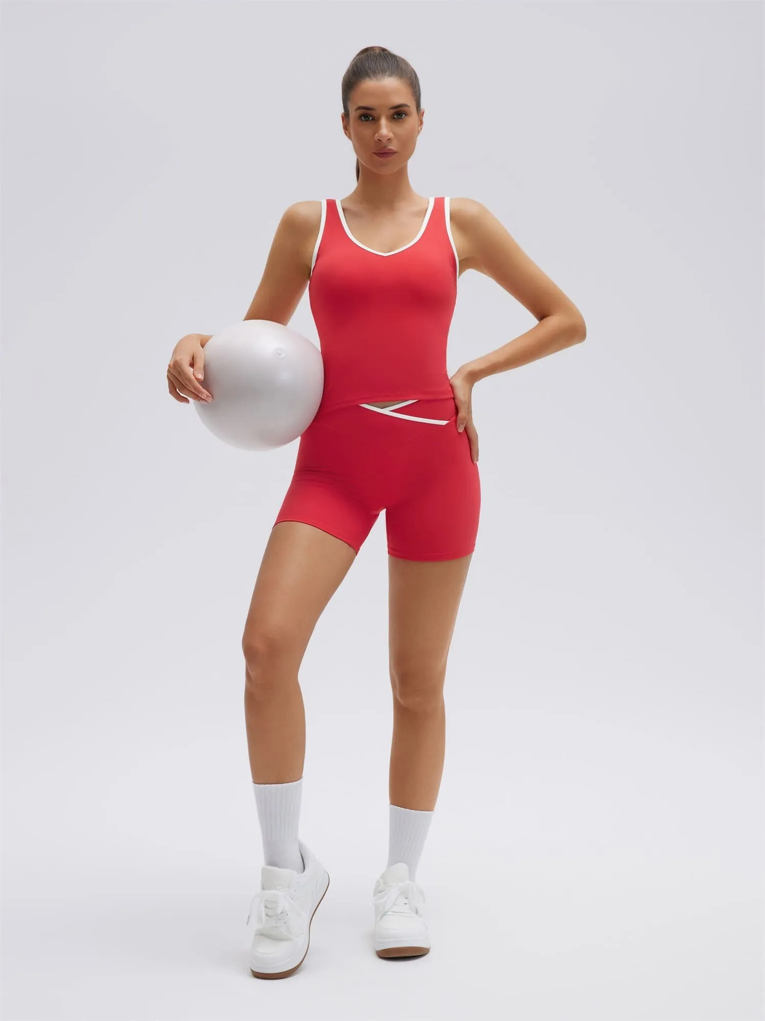 Built in Bra Yoga Tank Top 2 Piece Workout Sets - Image 26