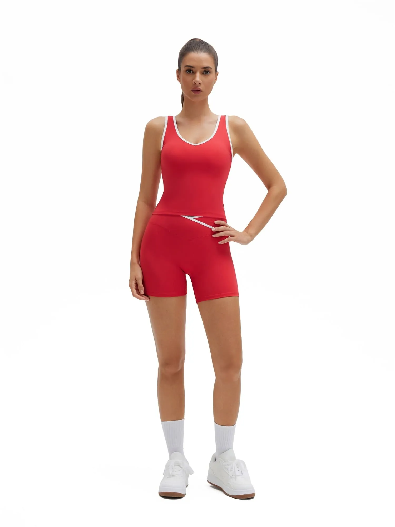 Built in Bra Yoga Tank Top 2 Piece Workout Sets - Image 30