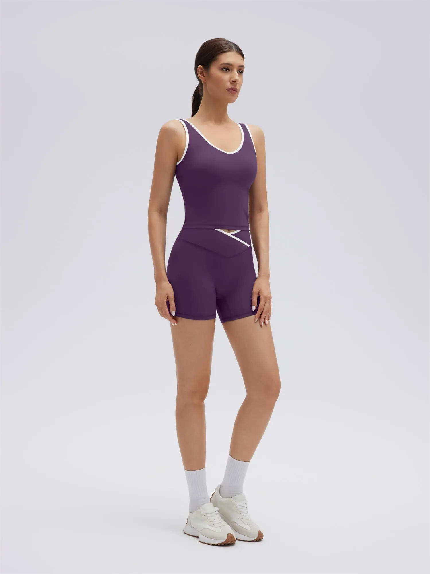 Built in Bra Yoga Tank Top 2 Piece Workout Sets - Image 31