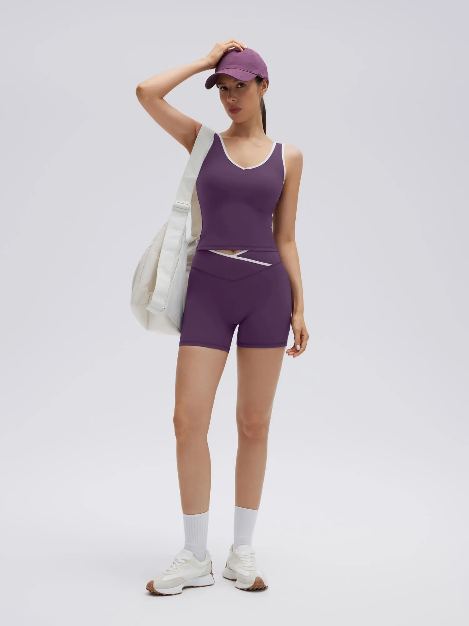 Built in Bra Yoga Tank Top 2 Piece Workout Sets - Image 32