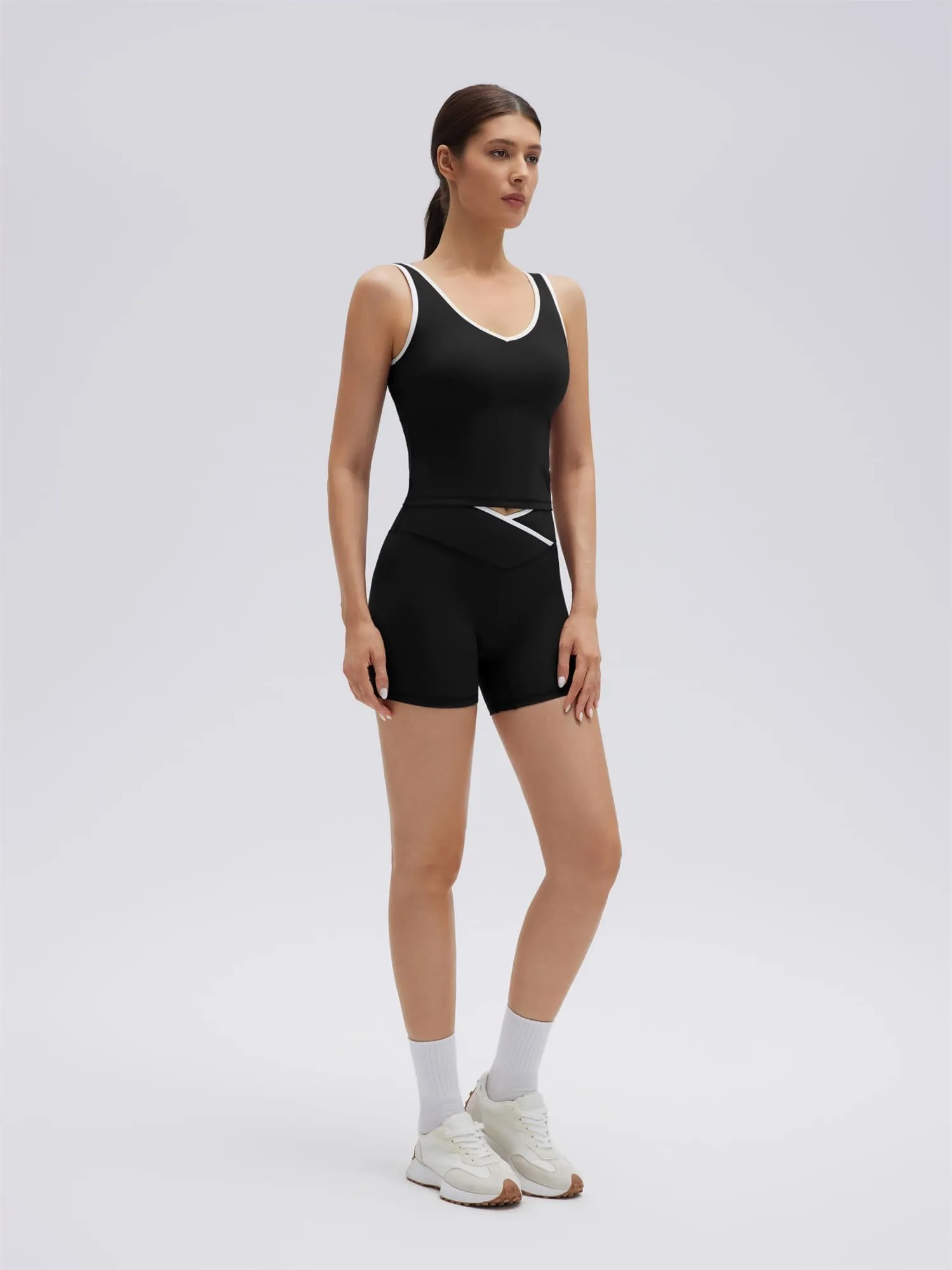 Built in Bra Yoga Tank Top 2 Piece Workout Sets - Image 7