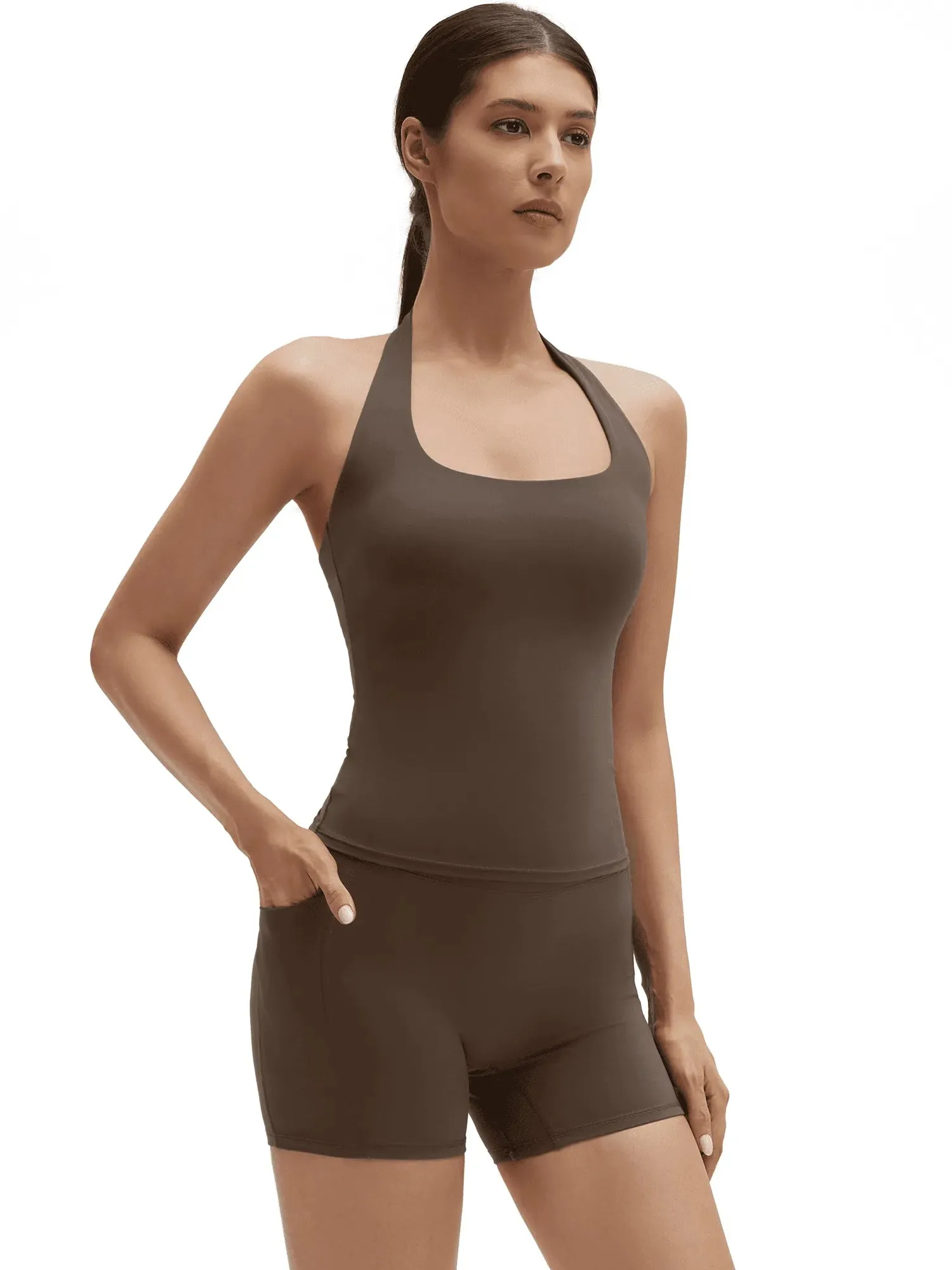 Halter Neck High Waisted 2 Piece Workout Sets - Image 24