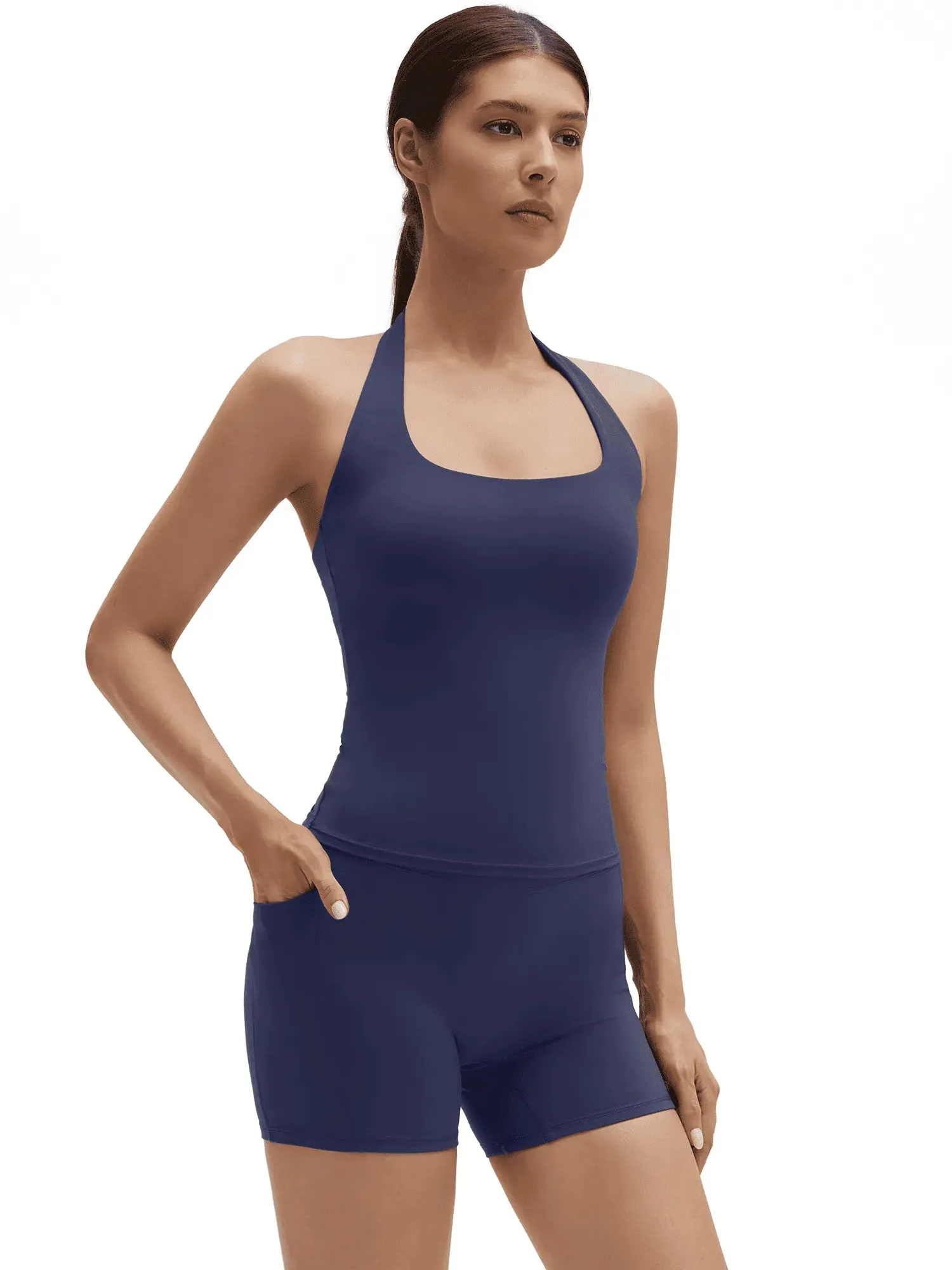 Halter Neck High Waisted 2 Piece Workout Sets - Image 30