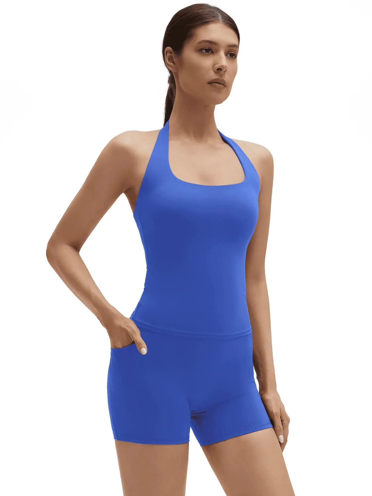 Halter Neck High Waisted 2 Piece Workout Sets - Image 6