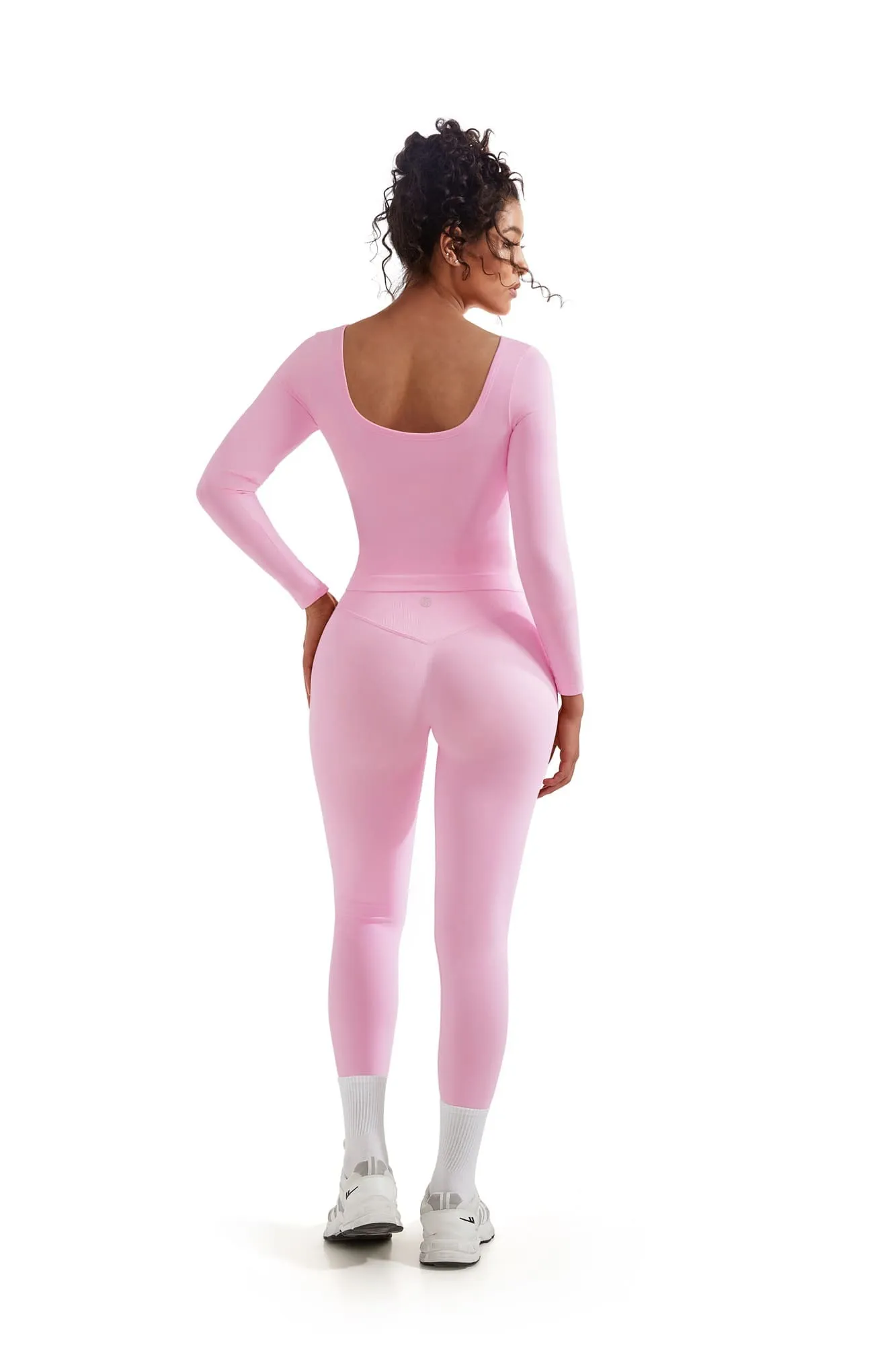 Scoop neck Seamless Leggings 2 Piece Workout Sets - Image 13