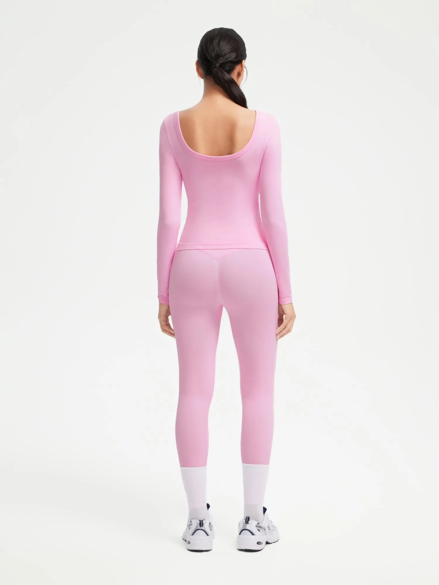 Scoop neck Seamless Leggings 2 Piece Workout Sets - Image 15