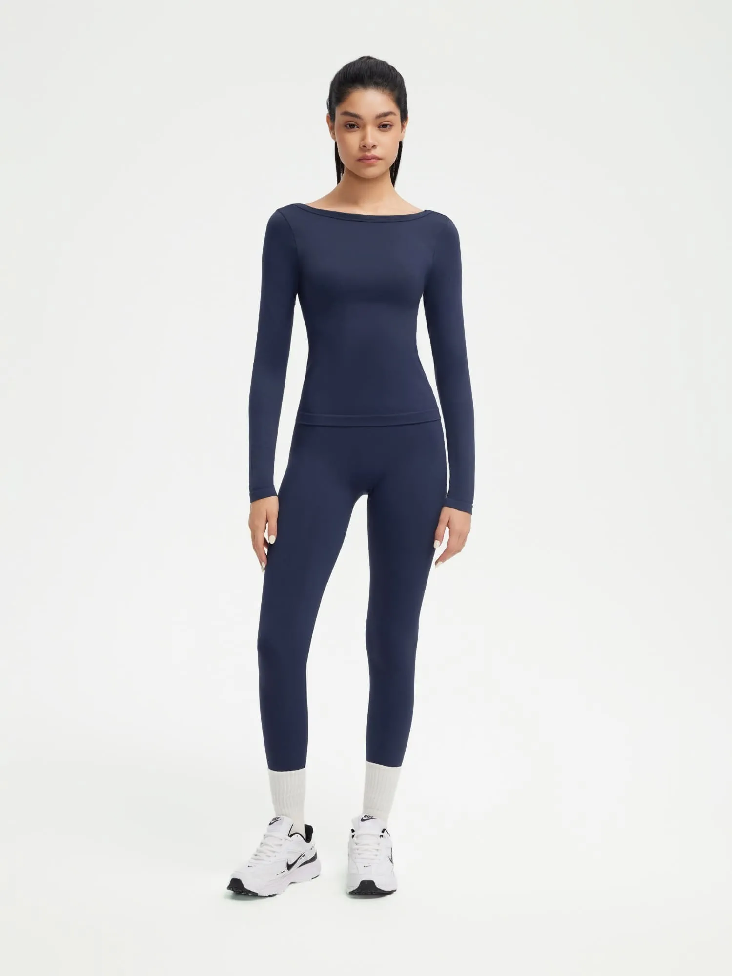 Scoop neck Seamless Leggings 2 Piece Workout Sets - Image 16