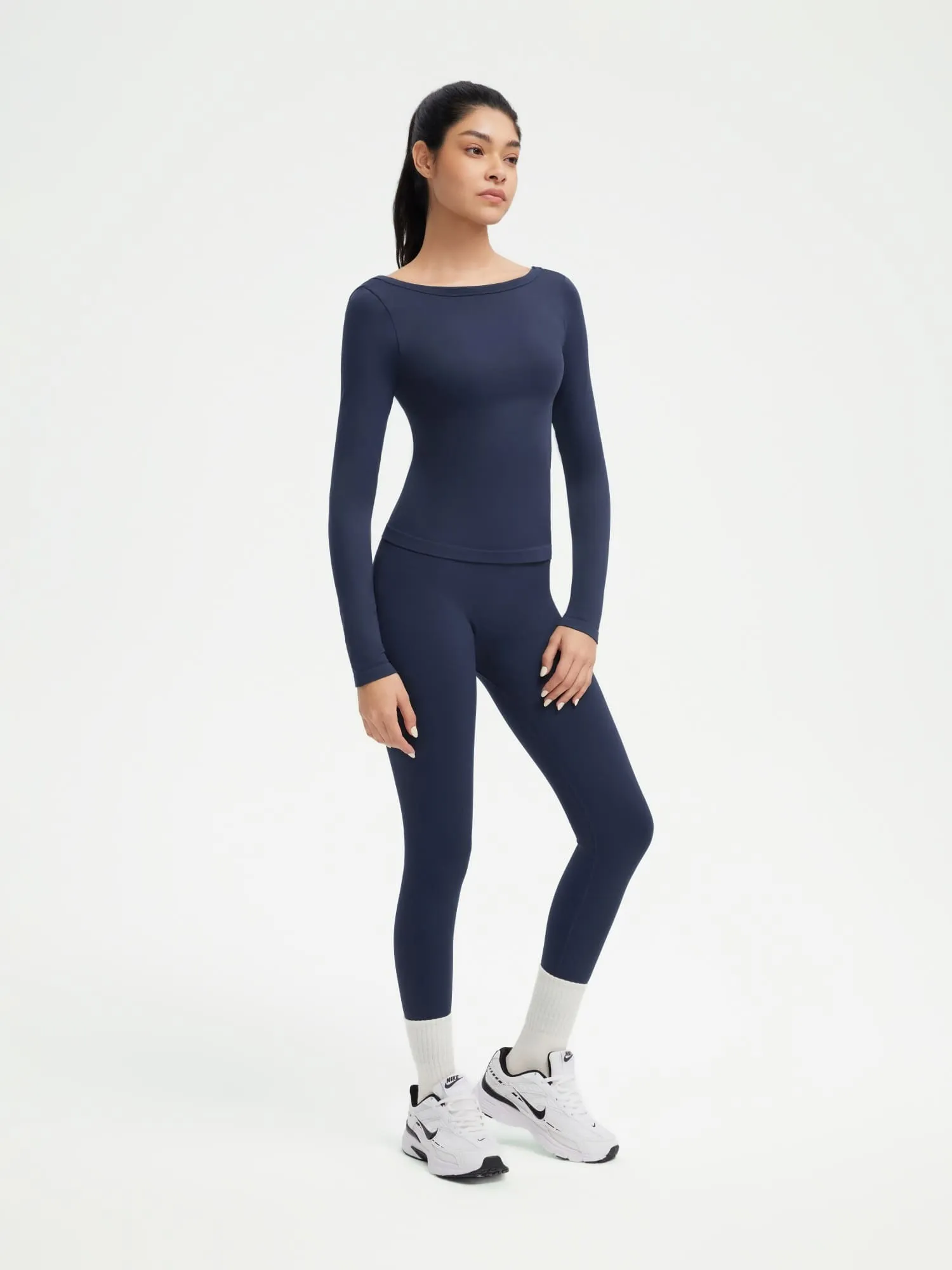 Scoop neck Seamless Leggings 2 Piece Workout Sets - Image 18