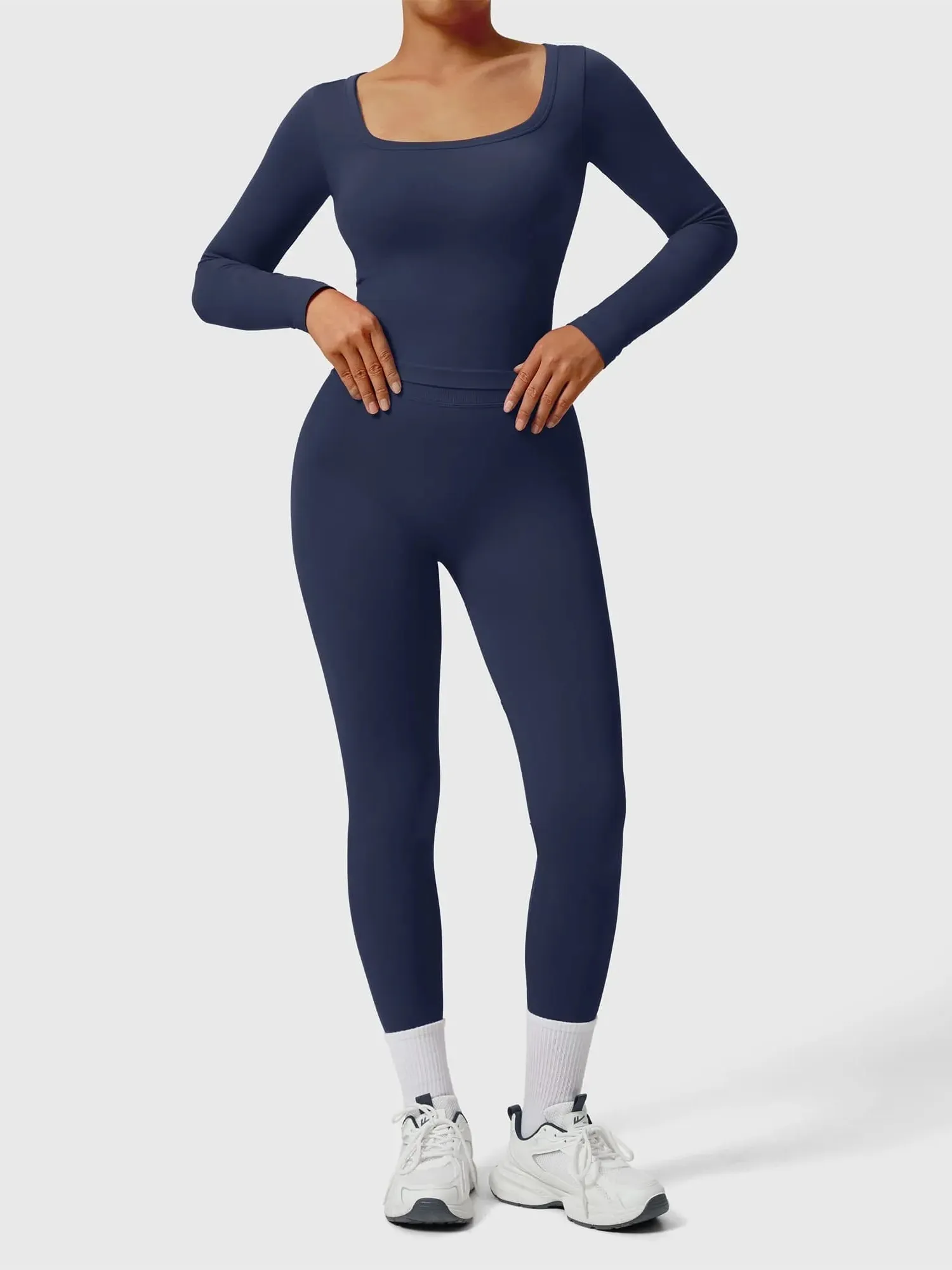 Scoop neck Seamless Leggings 2 Piece Workout Sets - Image 27