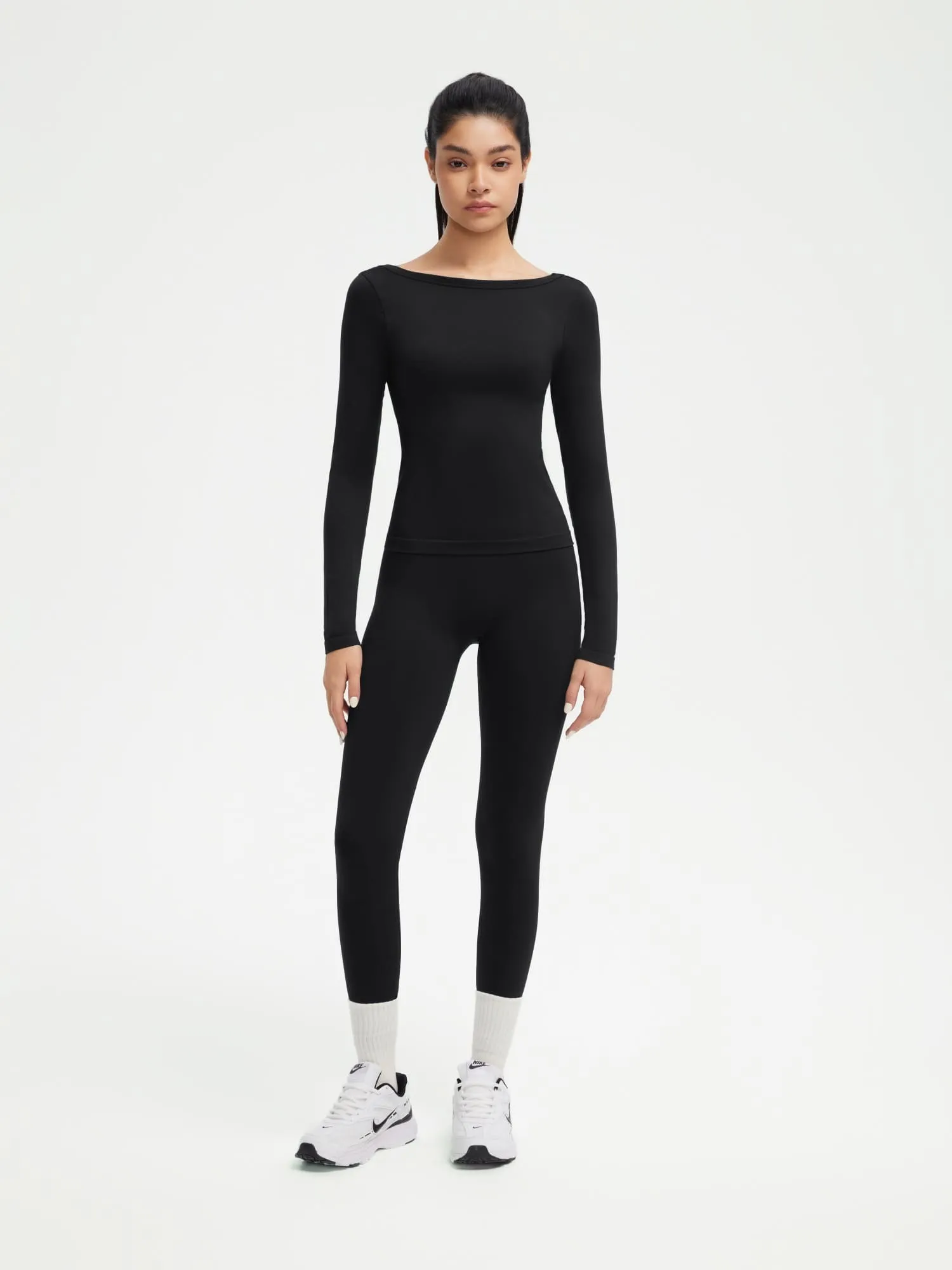 Scoop neck Seamless Leggings 2 Piece Workout Sets - Image 31