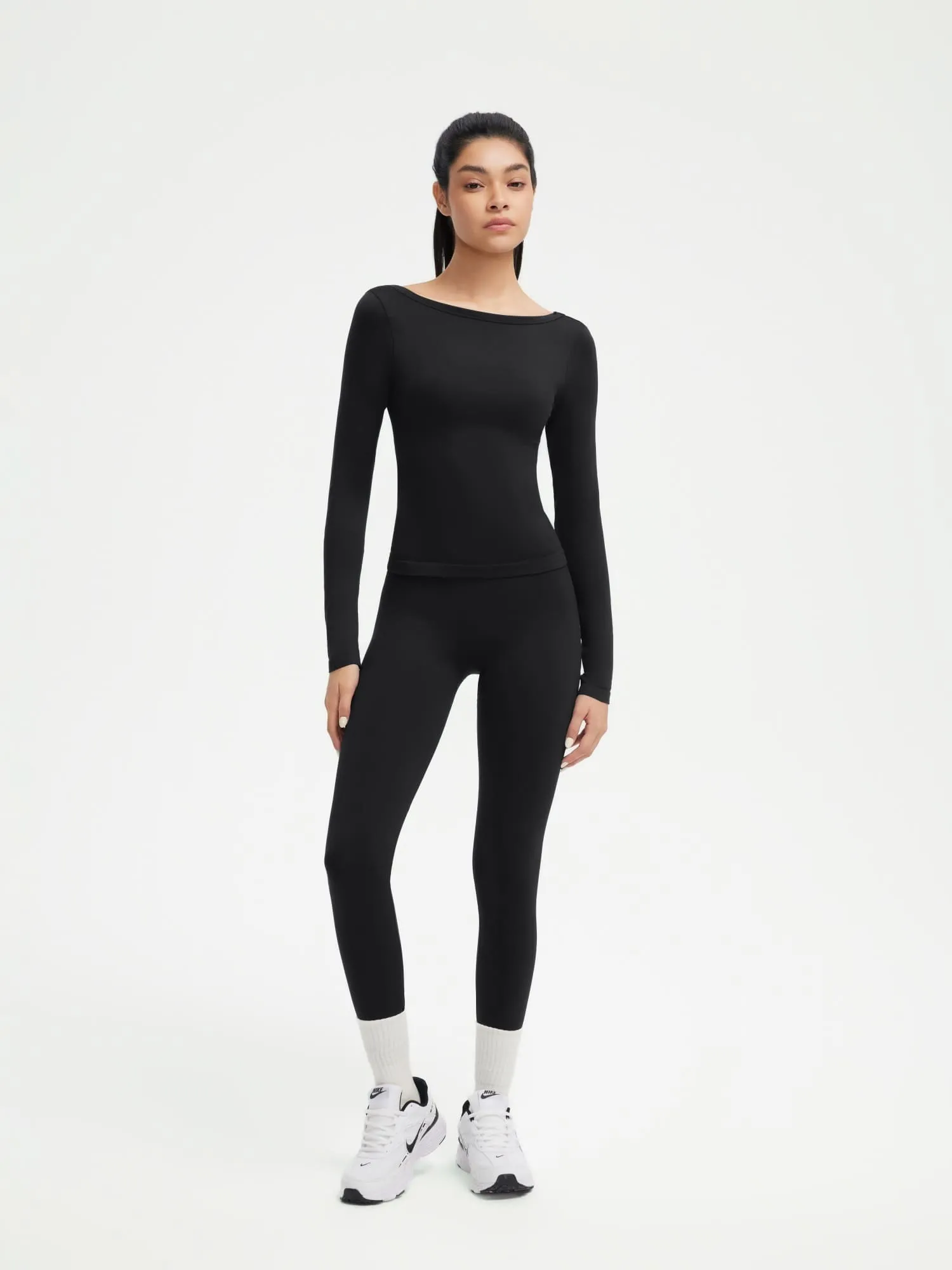 Scoop neck Seamless Leggings 2 Piece Workout Sets - Image 32