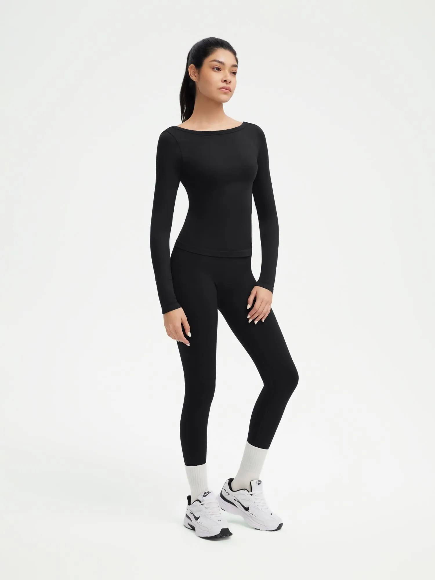 Scoop neck Seamless Leggings 2 Piece Workout Sets - Image 33