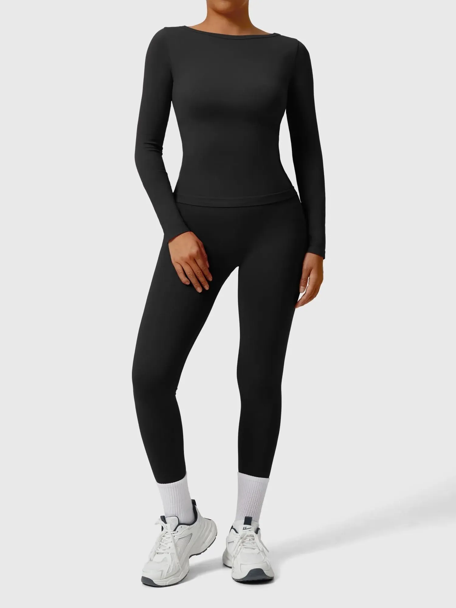 Scoop neck Seamless Leggings 2 Piece Workout Sets - Image 38