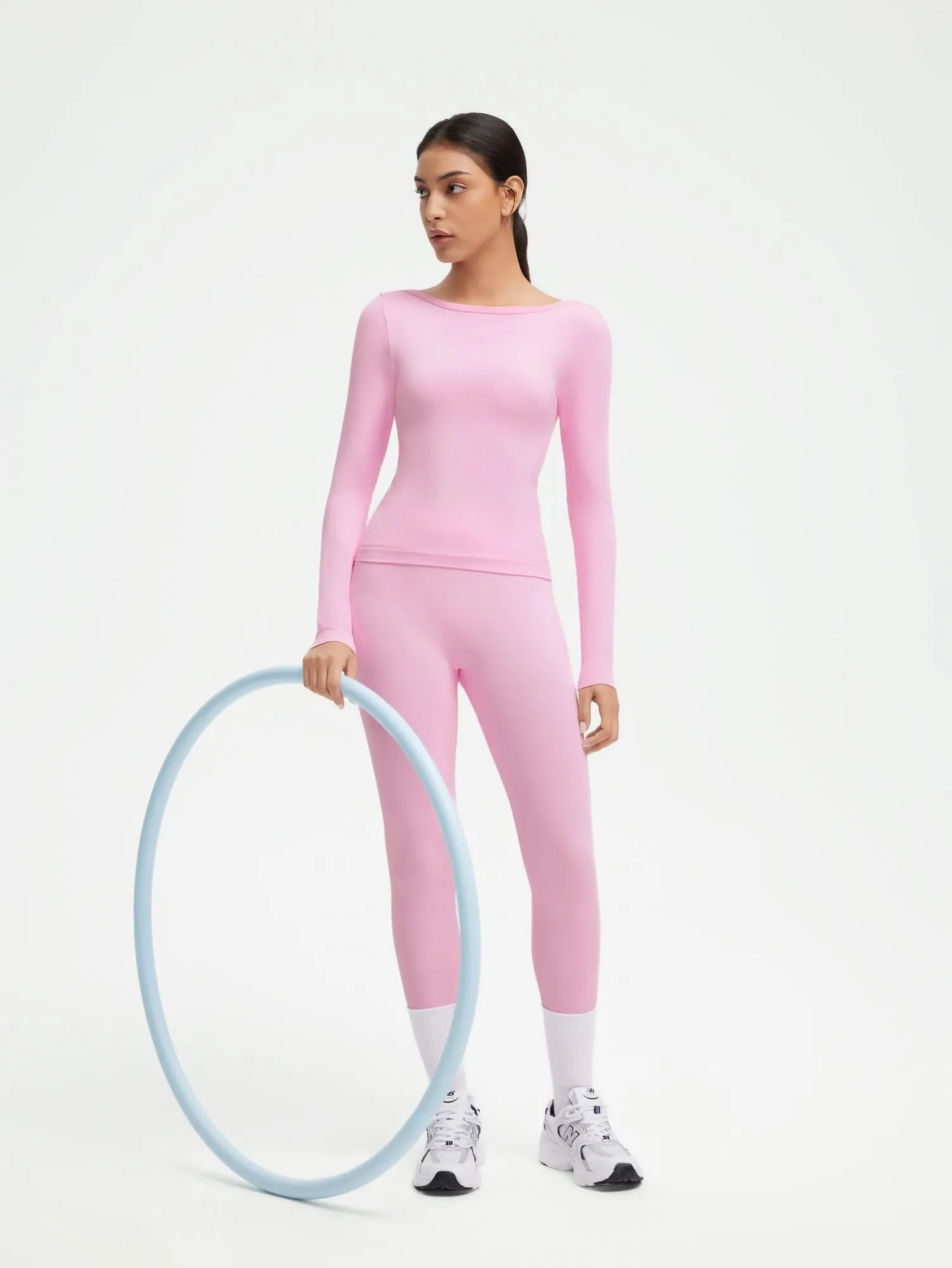 Scoop neck Seamless Leggings 2 Piece Workout Sets - Image 4