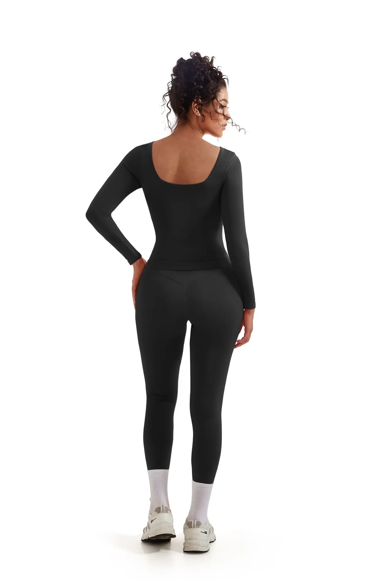 Scoop neck Seamless Leggings 2 Piece Workout Sets - Image 46