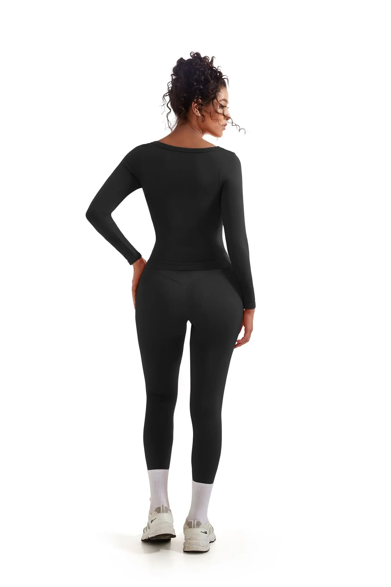 Scoop neck Seamless Leggings 2 Piece Workout Sets - Image 47