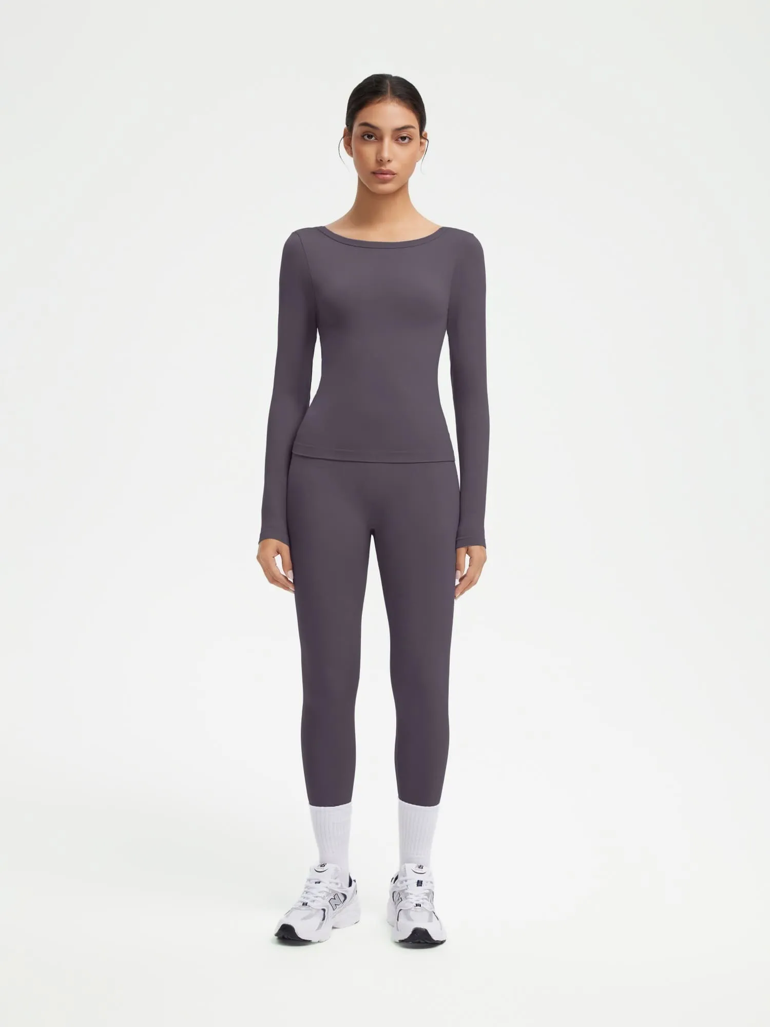 Scoop neck Seamless Leggings 2 Piece Workout Sets - Image 49