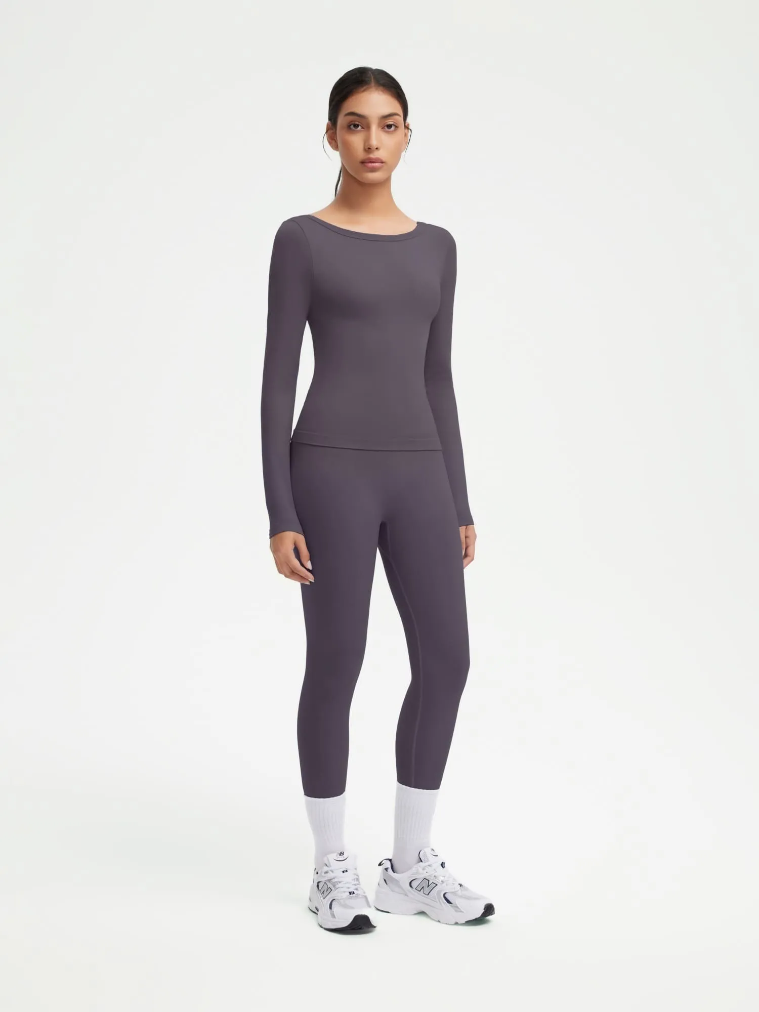 Scoop neck Seamless Leggings 2 Piece Workout Sets - Image 50