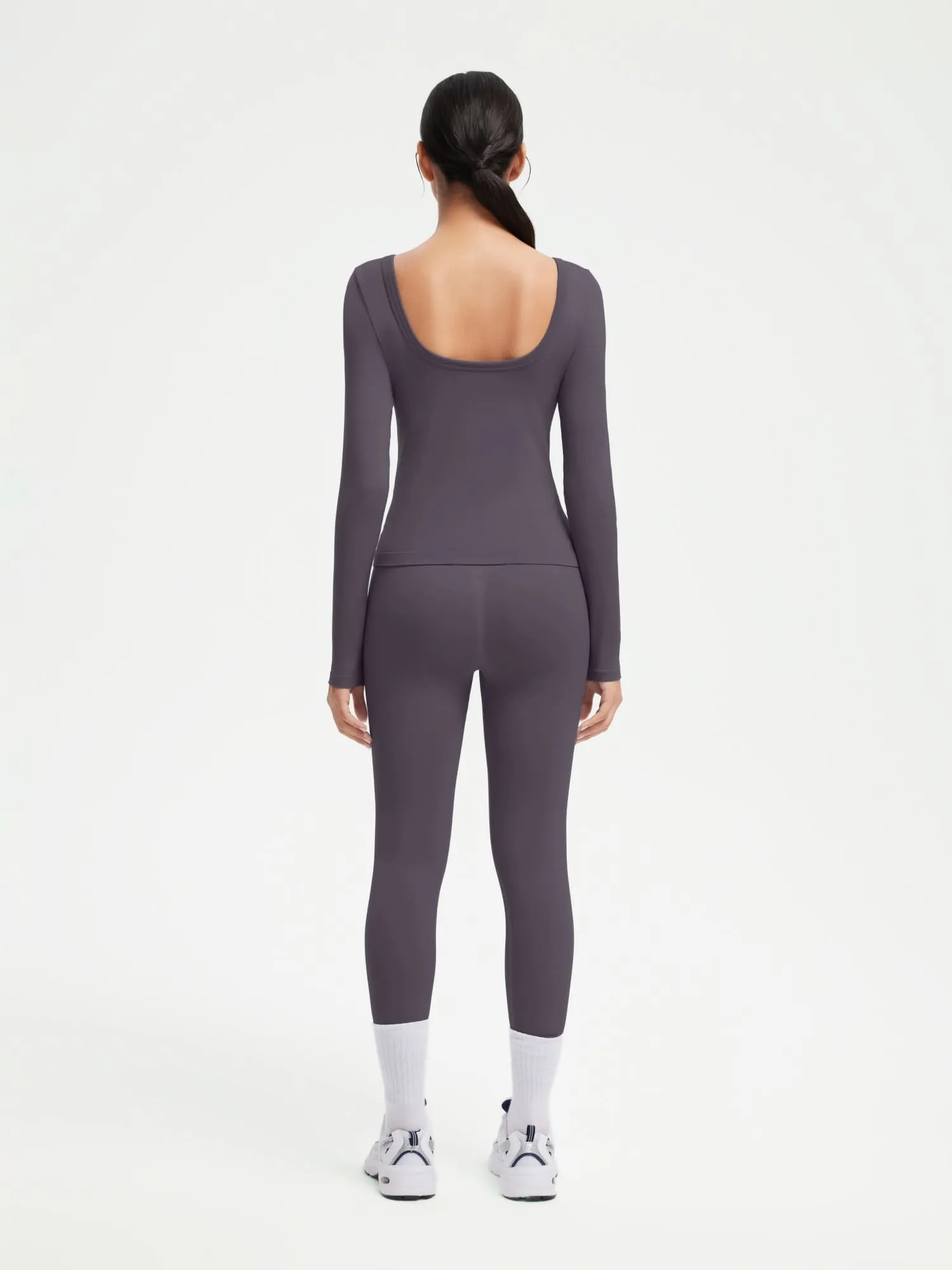 Scoop neck Seamless Leggings 2 Piece Workout Sets - Image 51