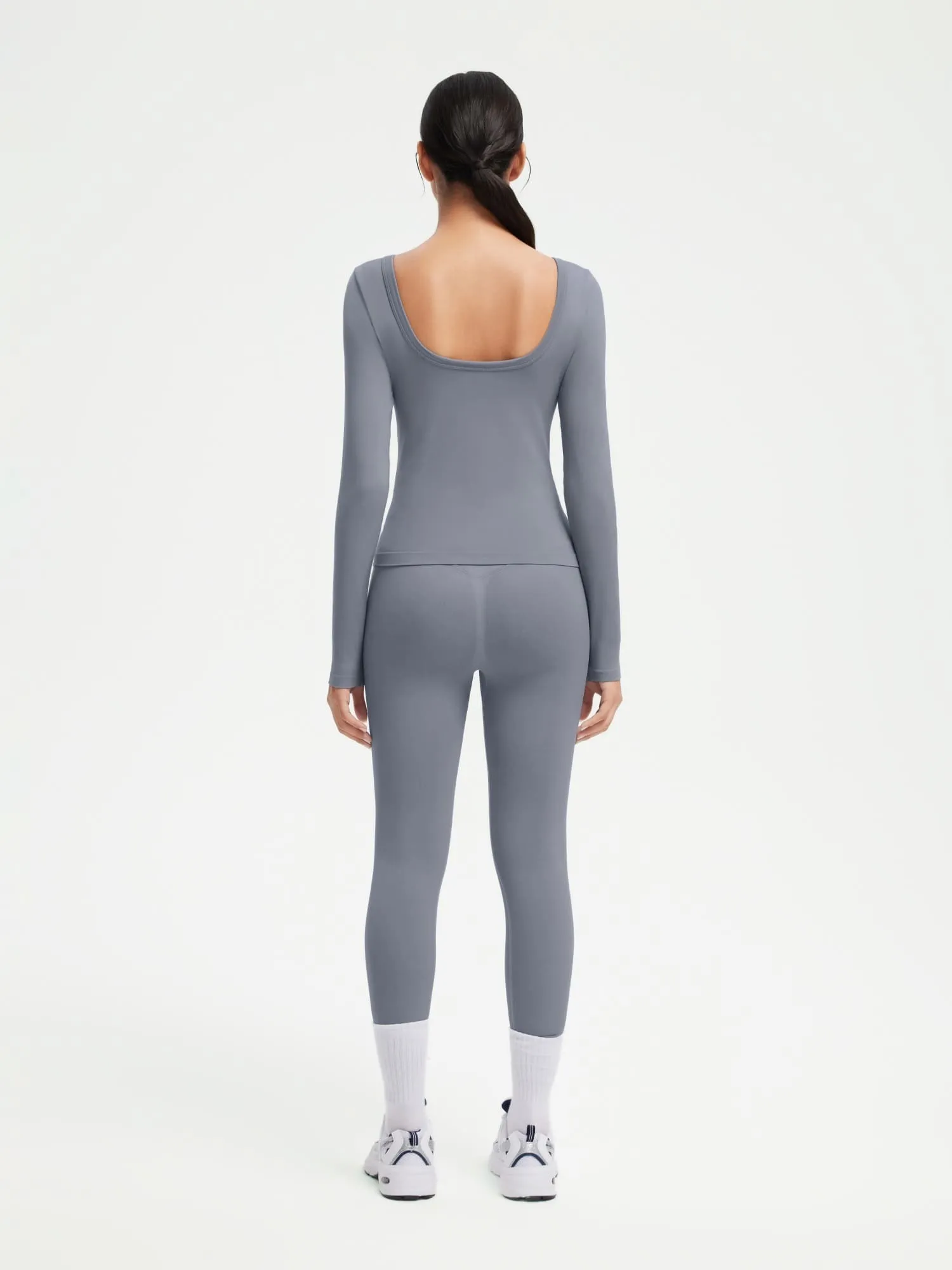 Scoop neck Seamless Leggings 2 Piece Workout Sets - Image 66