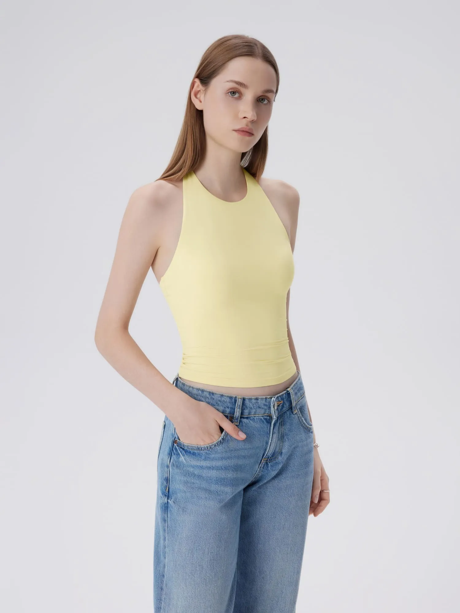 Padded Backless Halter Tank Tops - Image 17