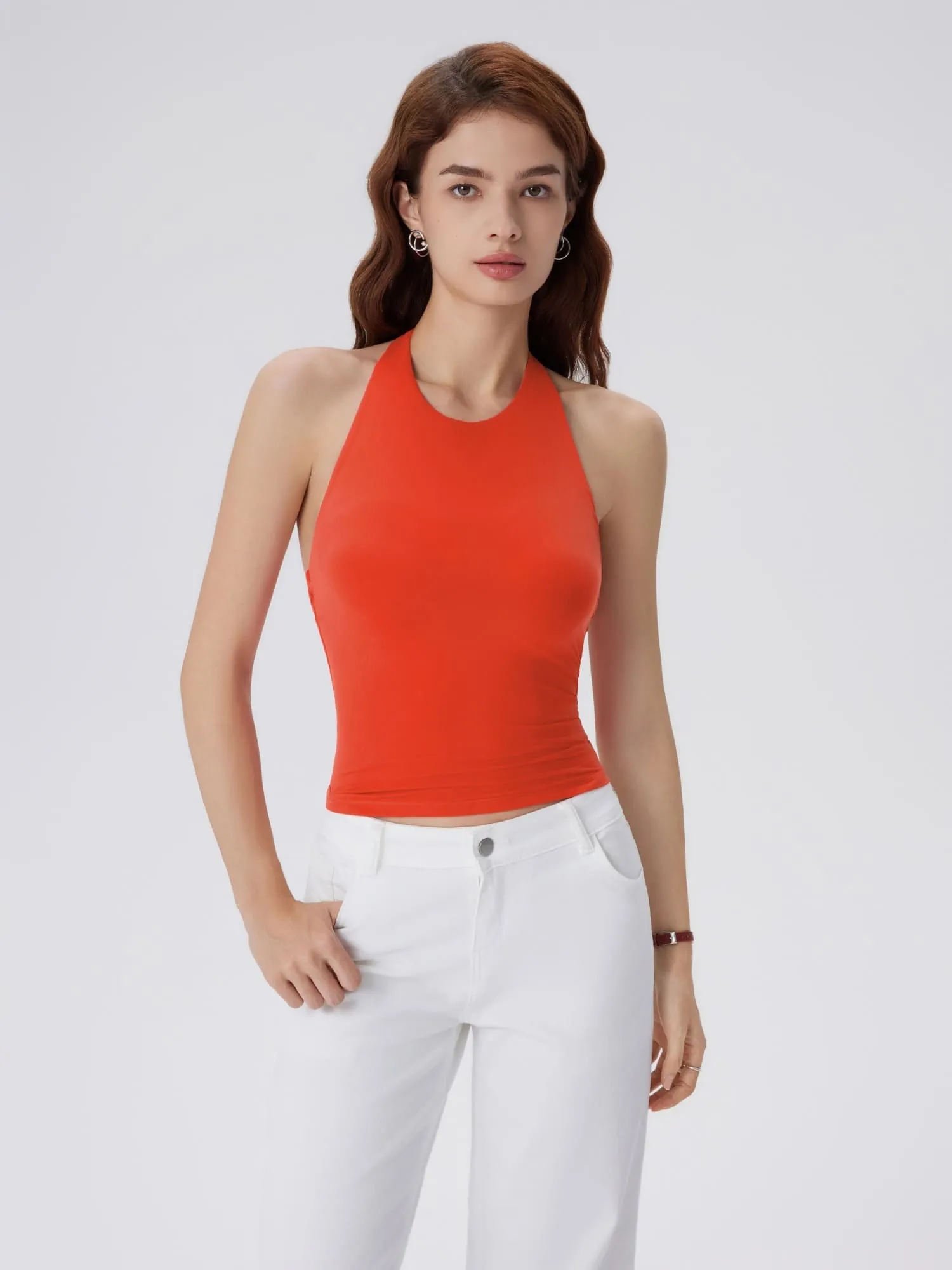 Padded Backless Halter Tank Tops - Image 22