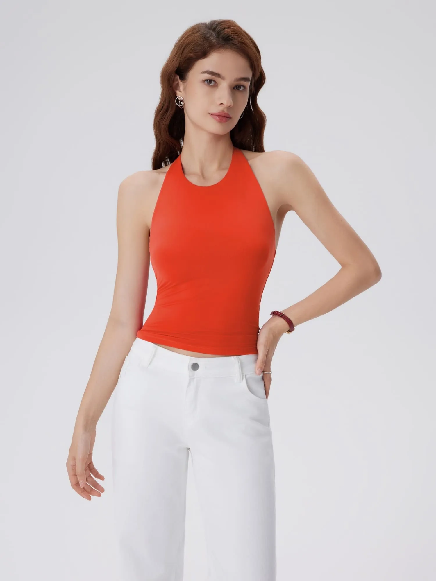 Padded Backless Halter Tank Tops - Image 23