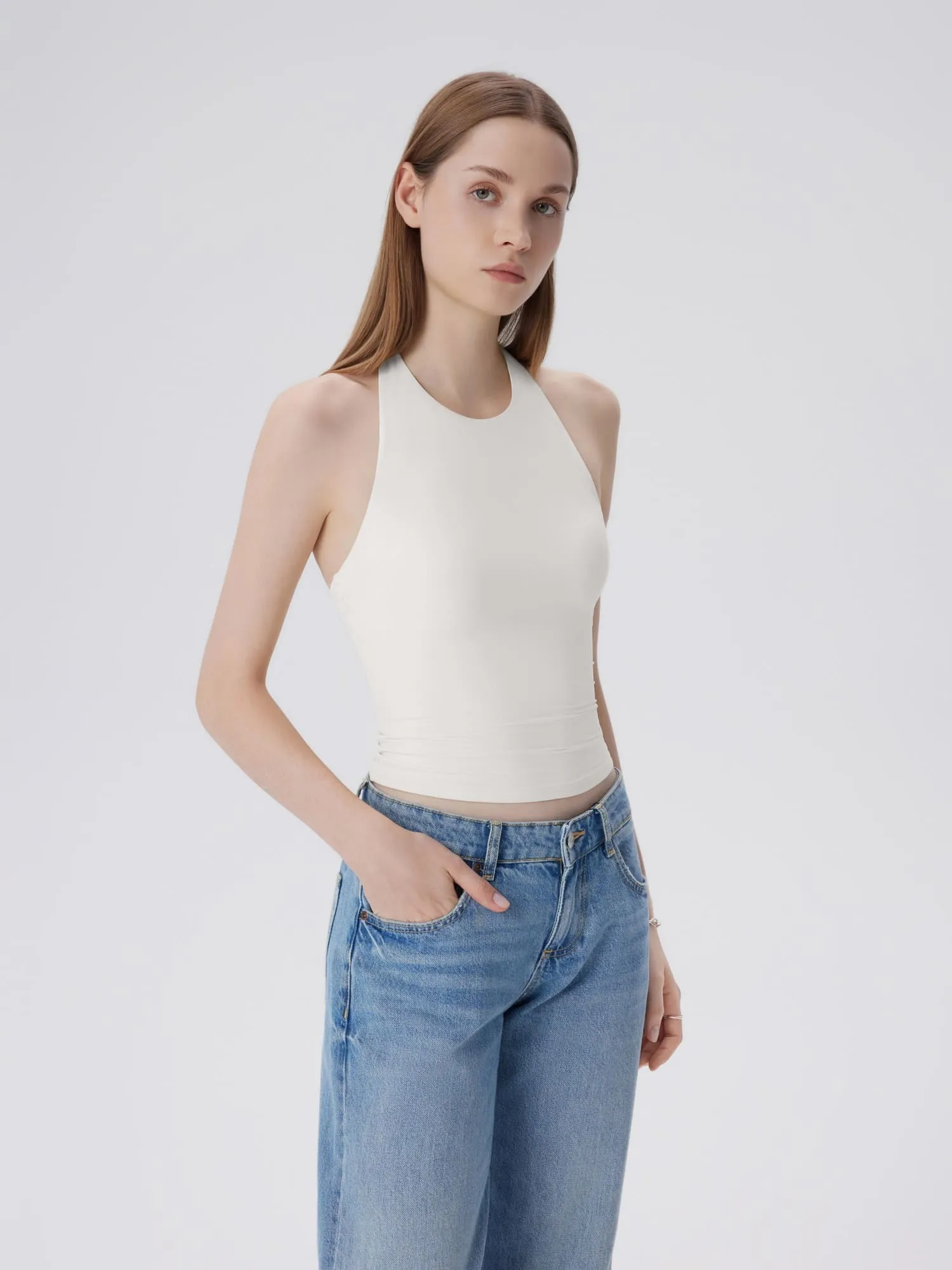 Padded Backless Halter Tank Tops - Image 29