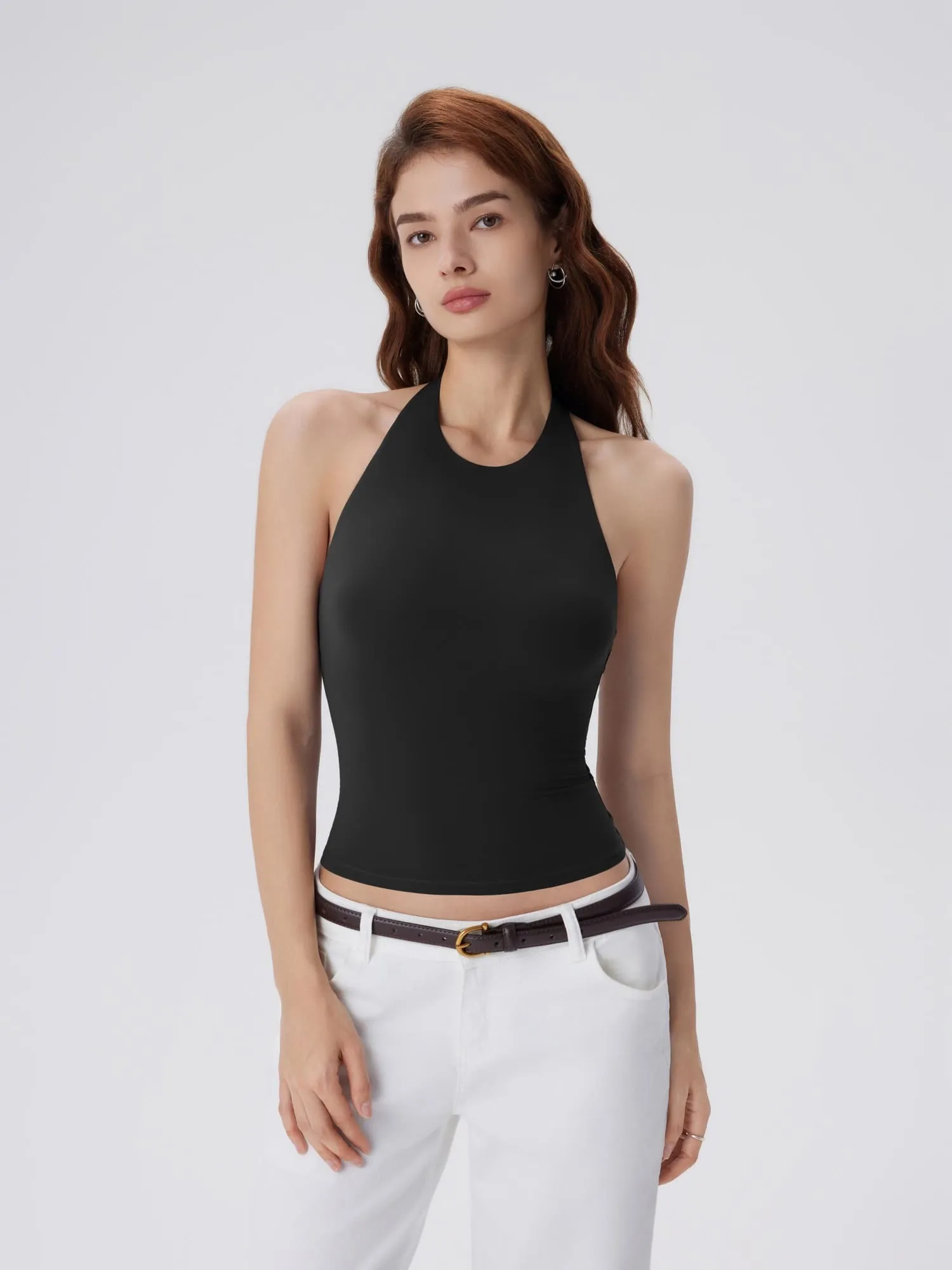 Padded Backless Halter Tank Tops - Image 4