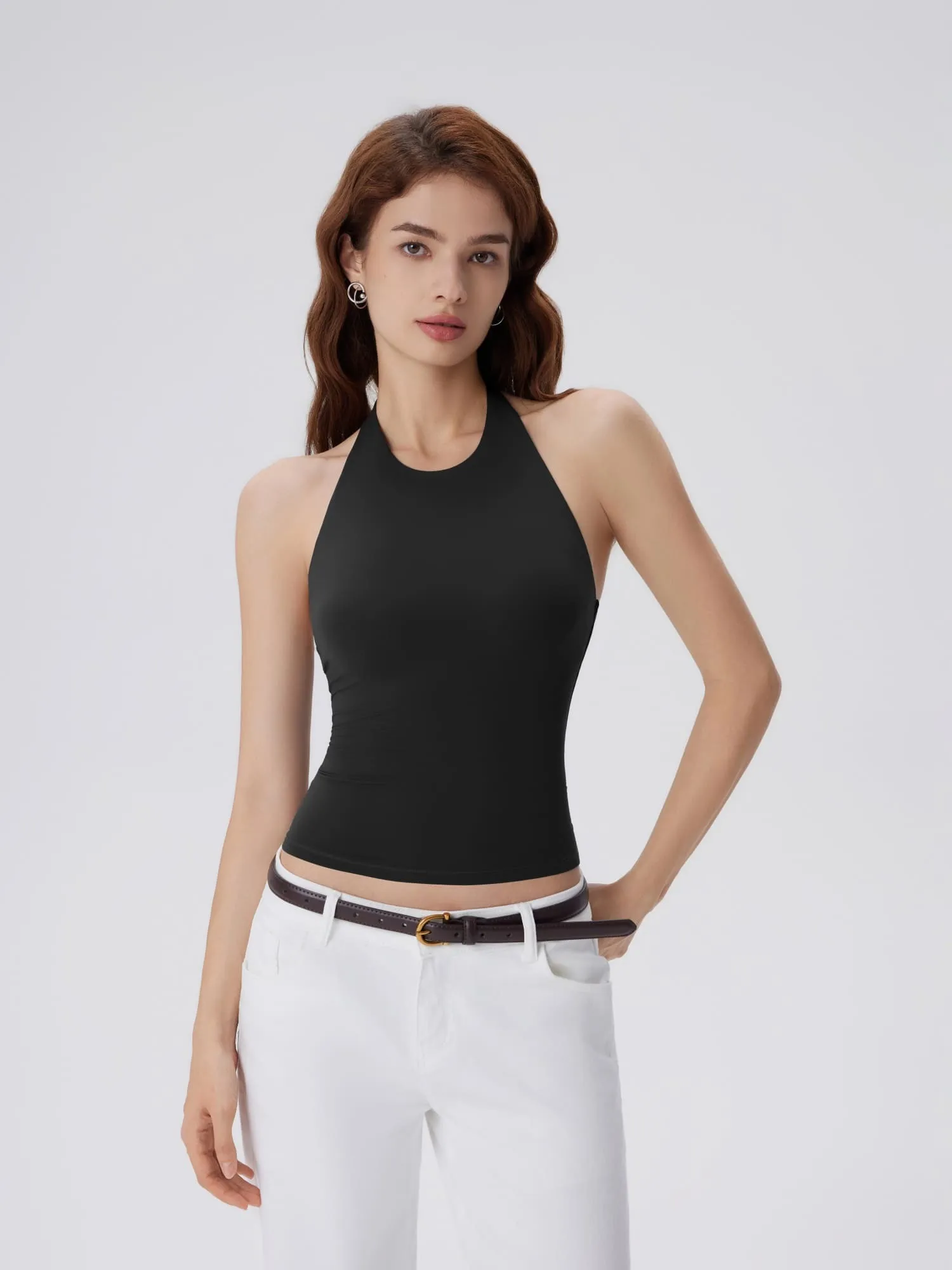 Padded Backless Halter Tank Tops - Image 5