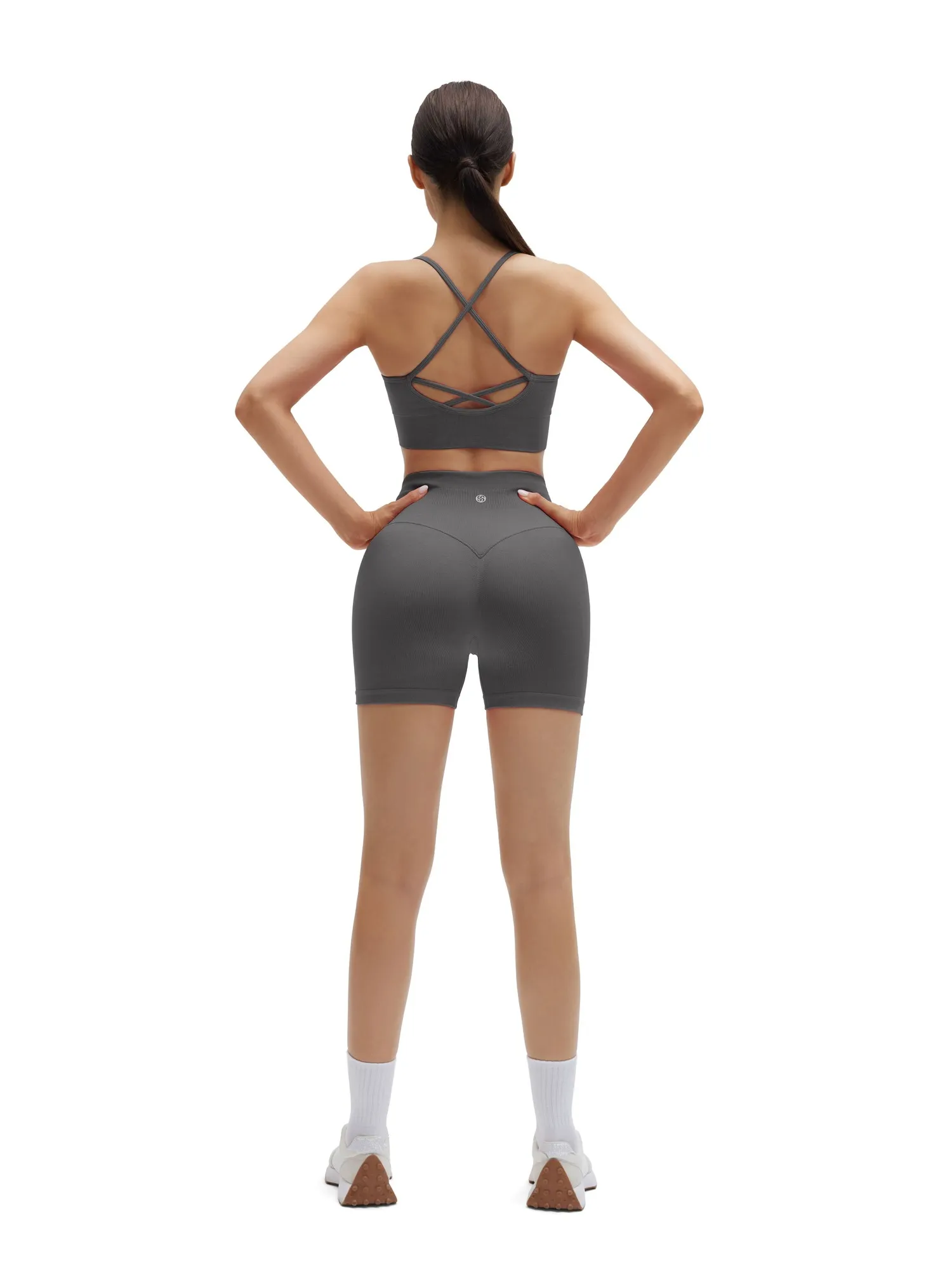 Criss Cross Sports Bra Seamless 2 Piece Workout Sets - Image 25