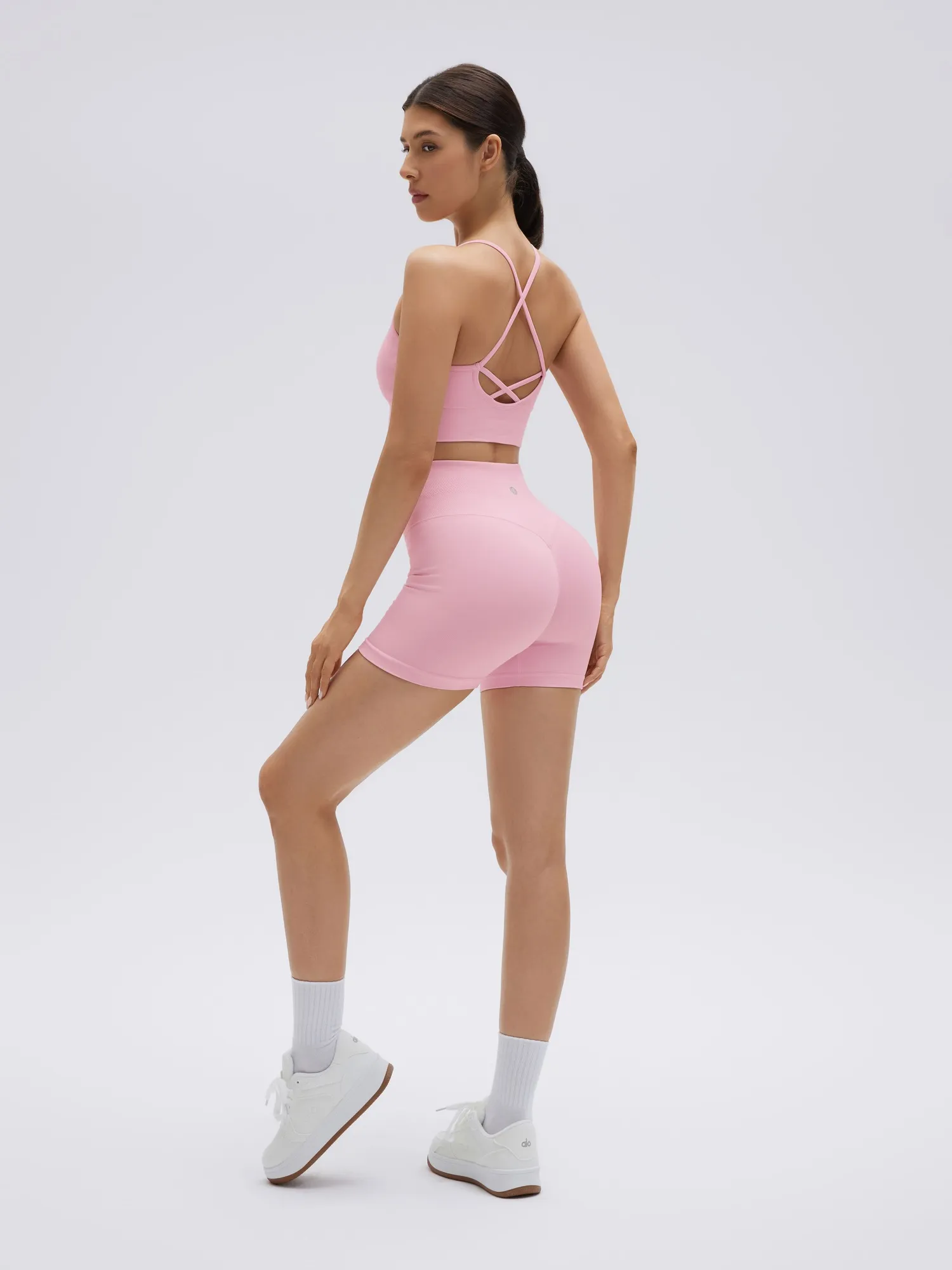 Criss Cross Sports Bra Seamless 2 Piece Workout Sets - Image 33