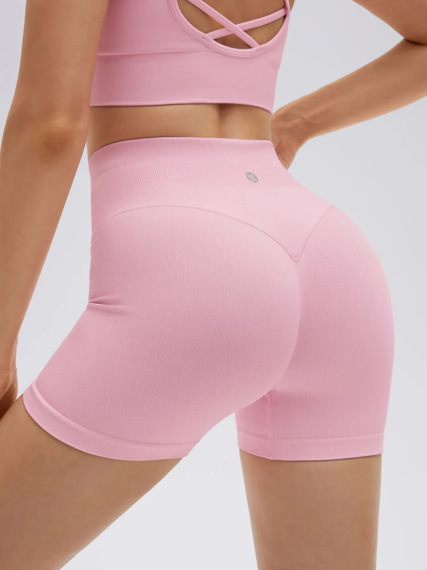 Criss Cross Sports Bra Seamless 2 Piece Workout Sets - Image 35