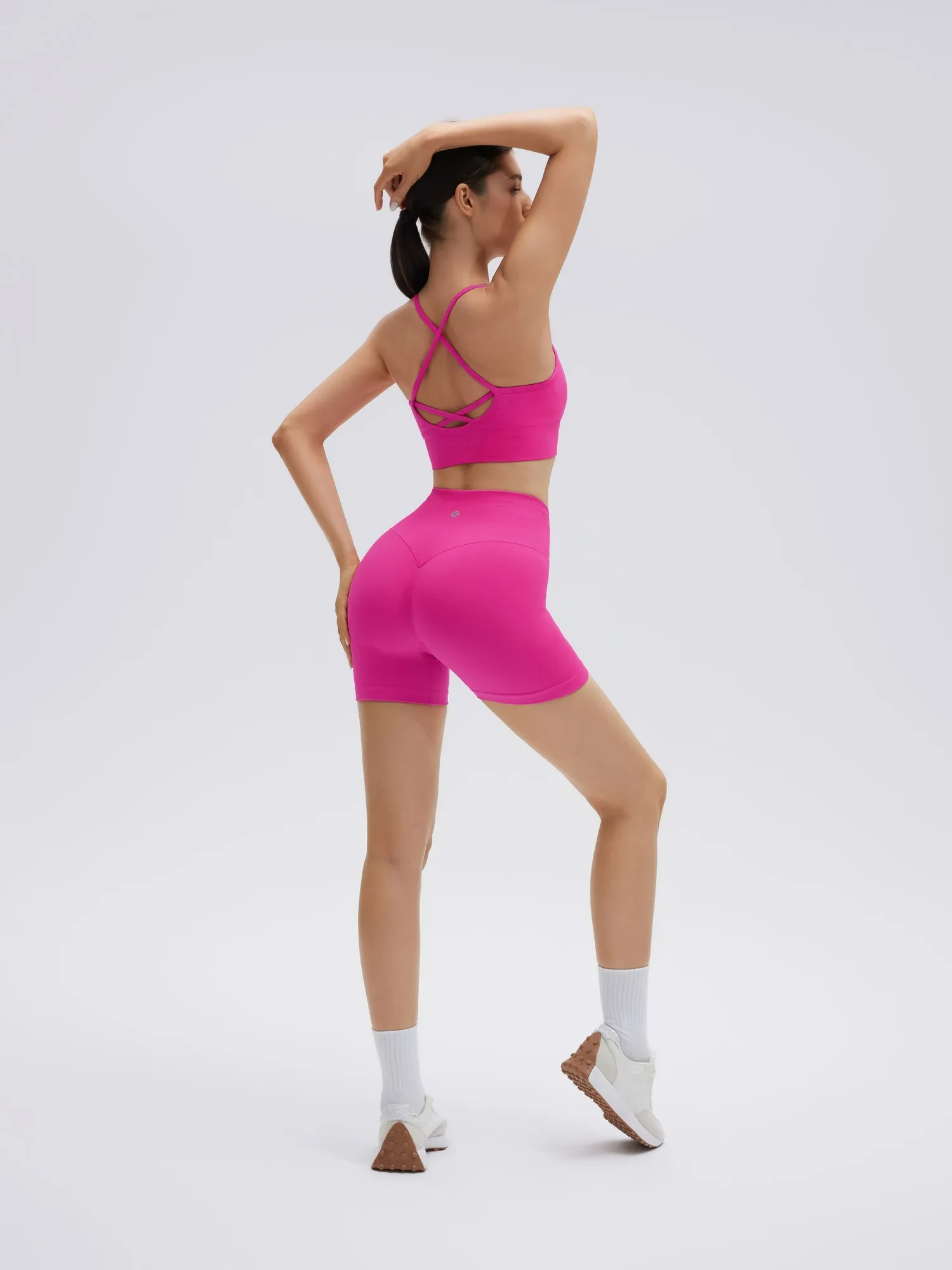 Criss Cross Sports Bra Seamless 2 Piece Workout Sets - Image 47