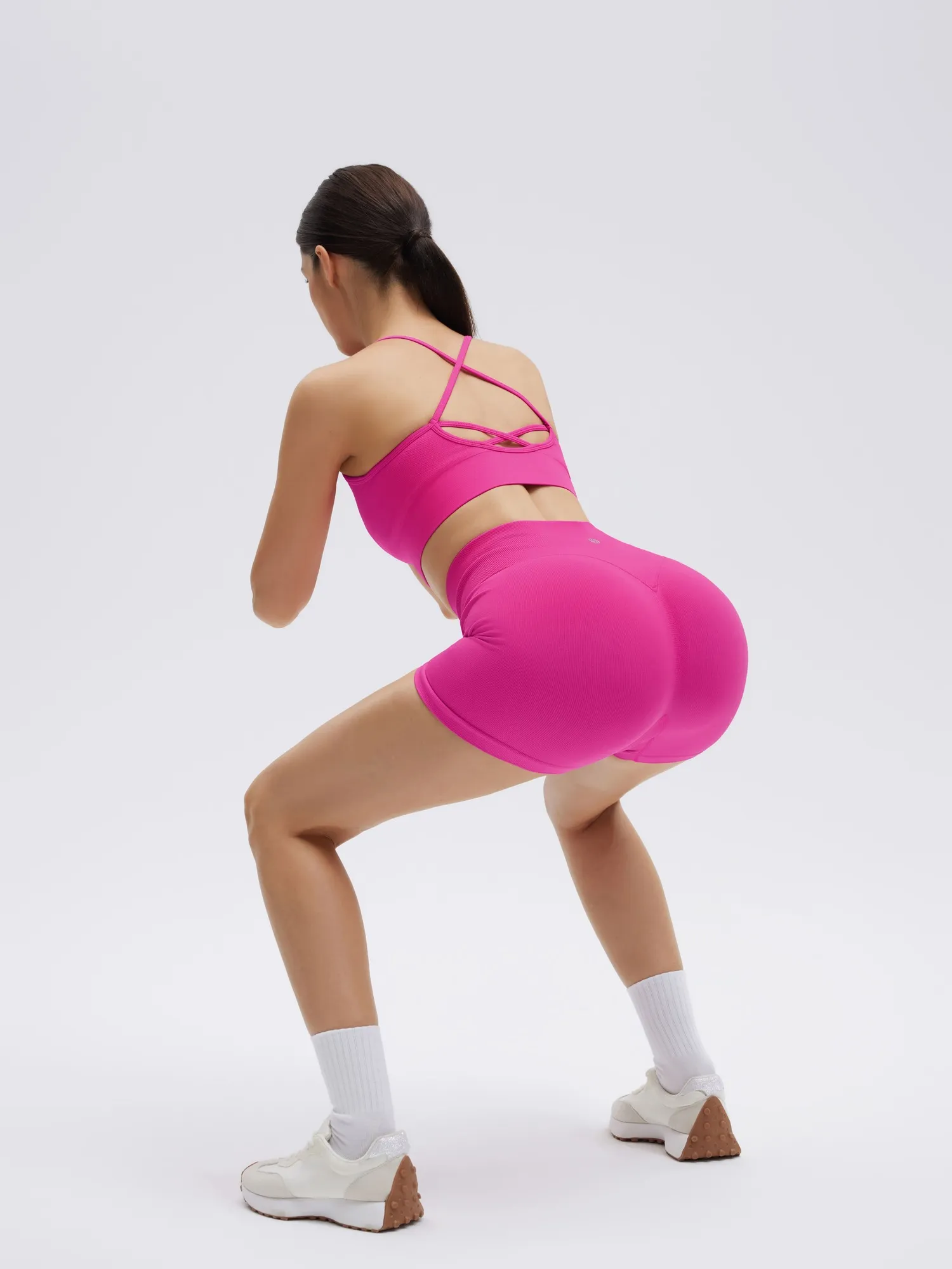 Criss Cross Sports Bra Seamless 2 Piece Workout Sets - Image 49