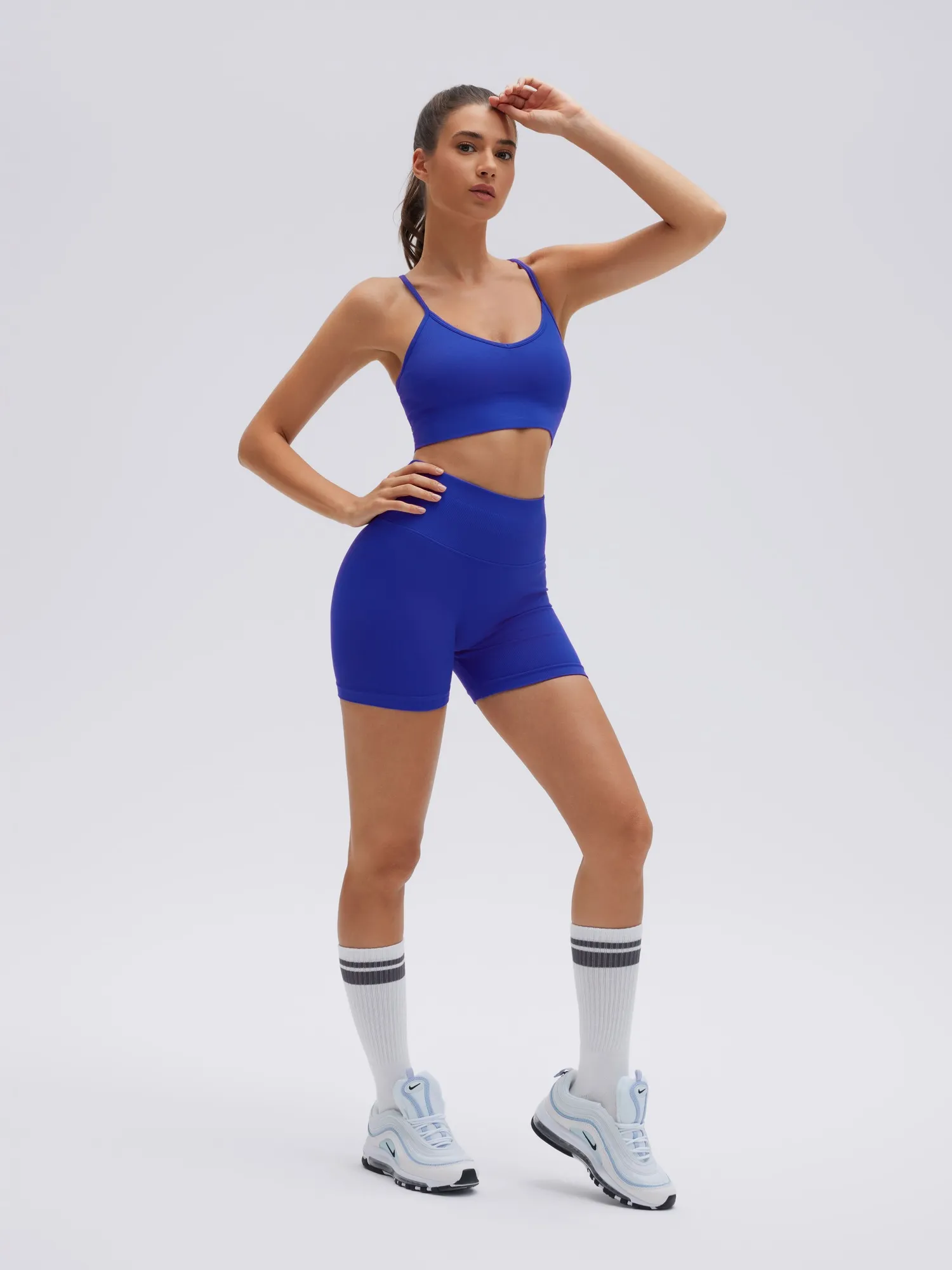 Criss Cross Sports Bra Seamless 2 Piece Workout Sets - Image 8