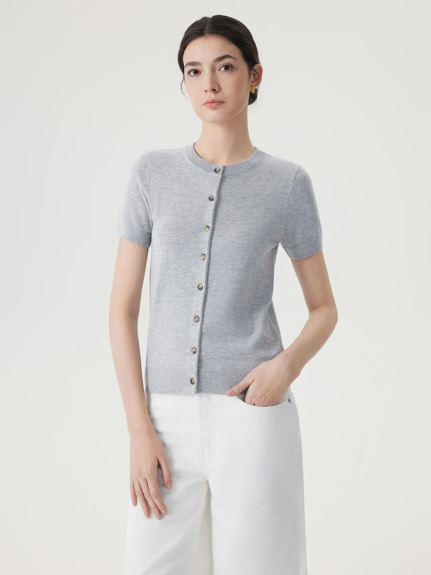 Cashmere Silk Blend Cardigan Spring Sweaters - Short Sleeve - Image 18