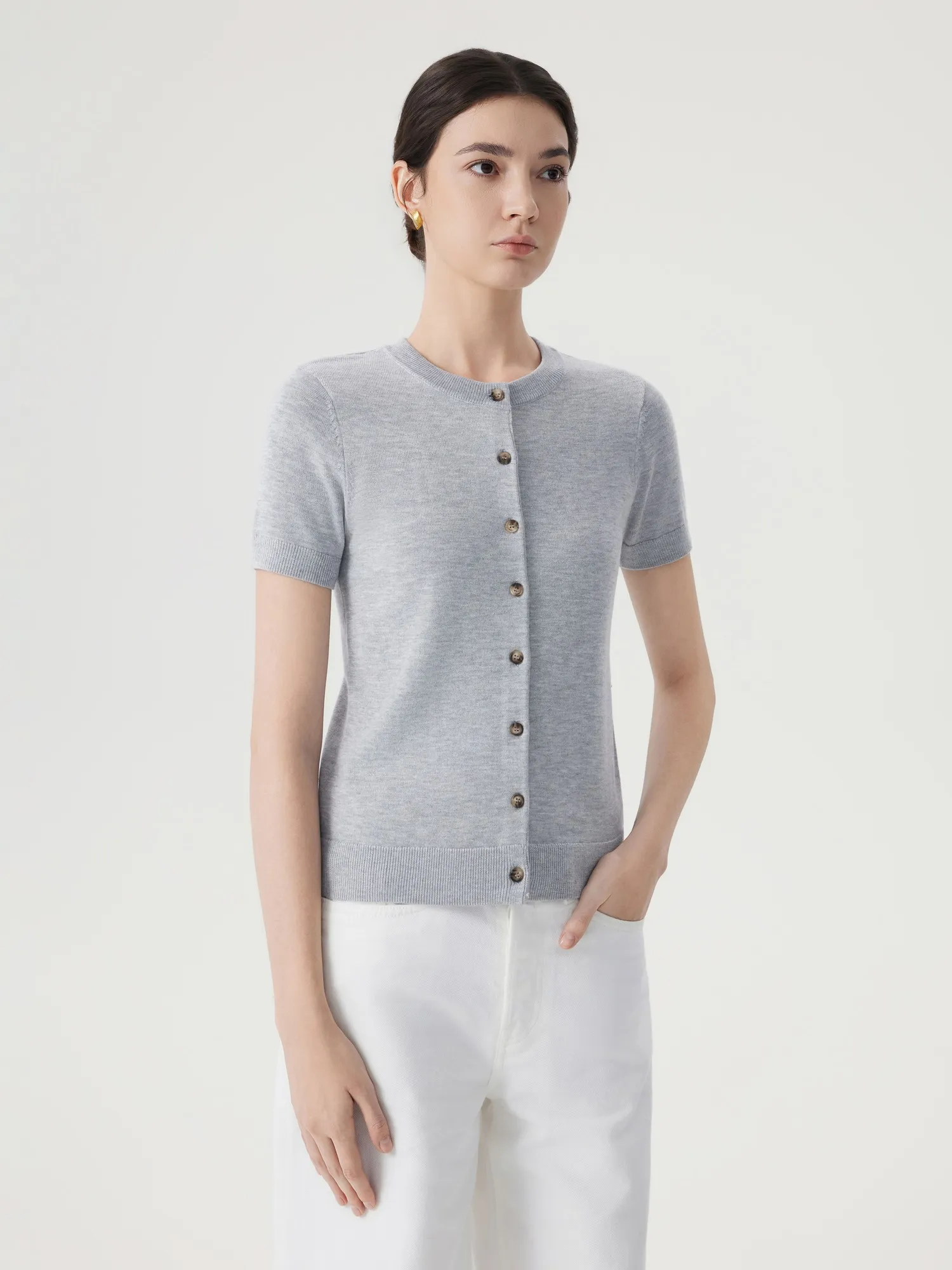 Cashmere Silk Blend Cardigan Spring Sweaters - Short Sleeve - Image 19