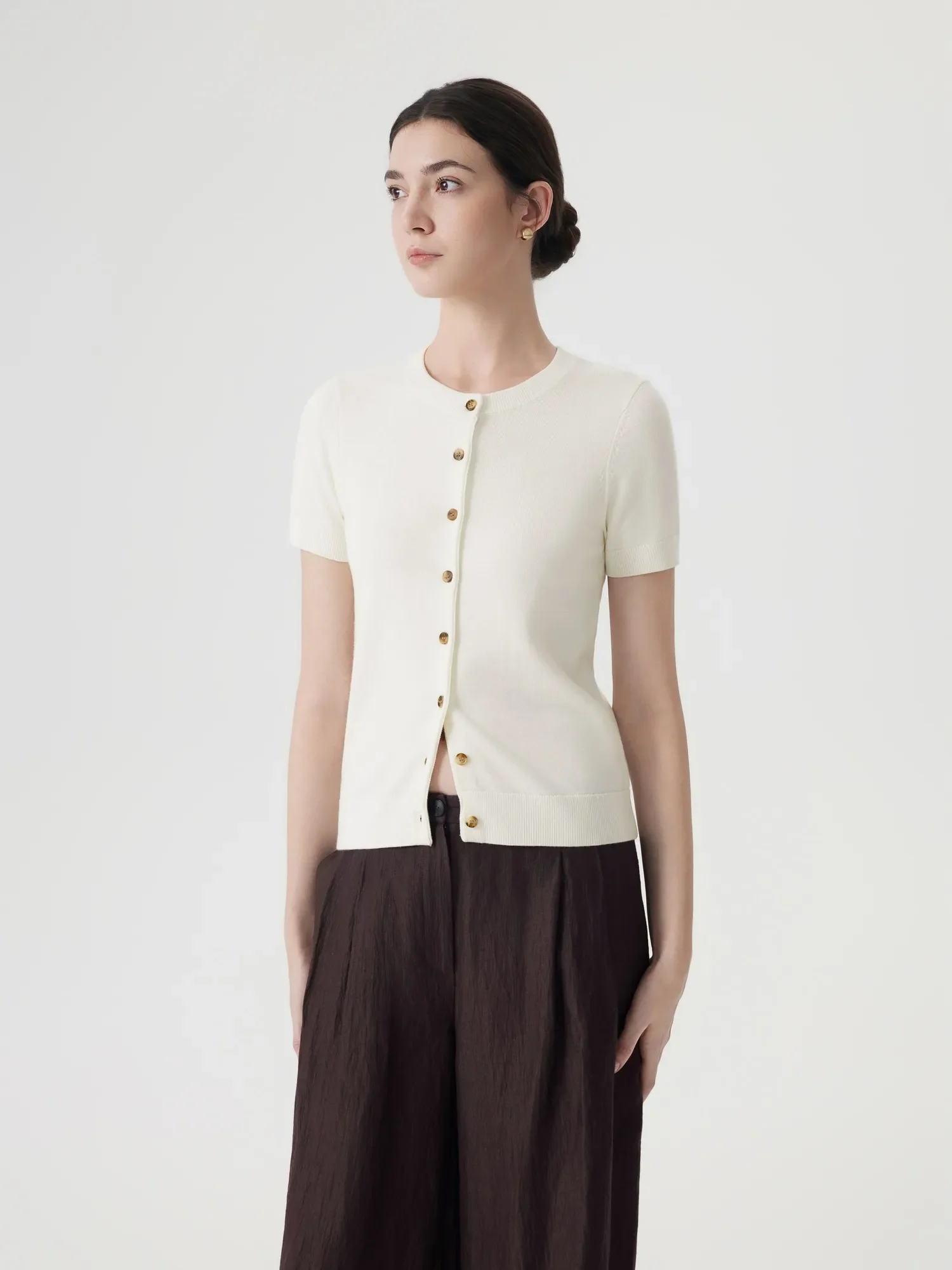 Cashmere Silk Blend Cardigan Spring Sweaters - Short Sleeve - Image 24