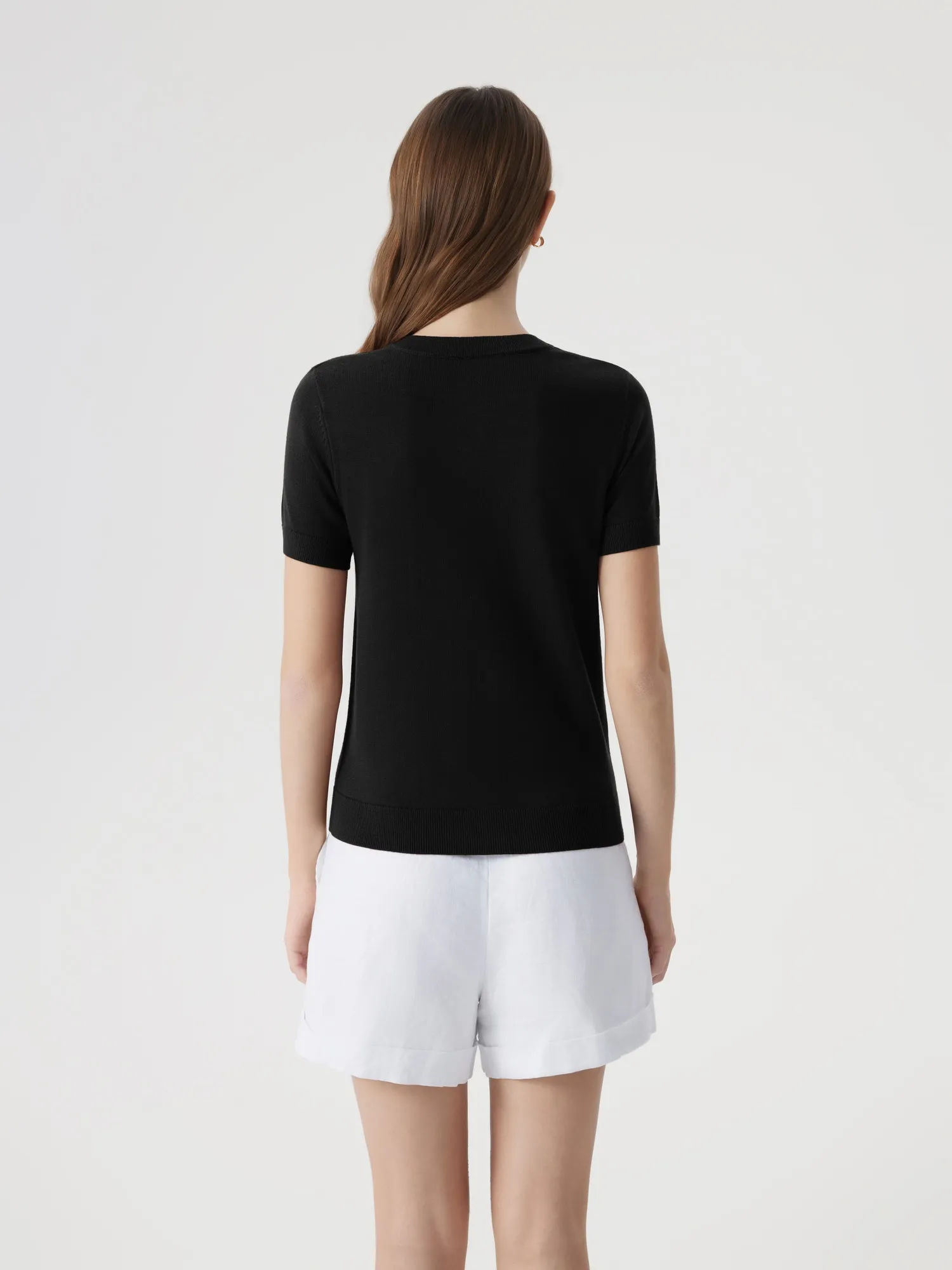 Cashmere Silk Blend Cardigan Spring Sweaters - Short Sleeve - Image 5