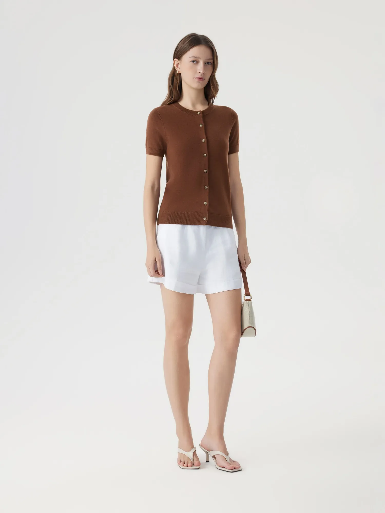 Cashmere Silk Blend Cardigan Spring Sweaters - Short Sleeve - Image 9